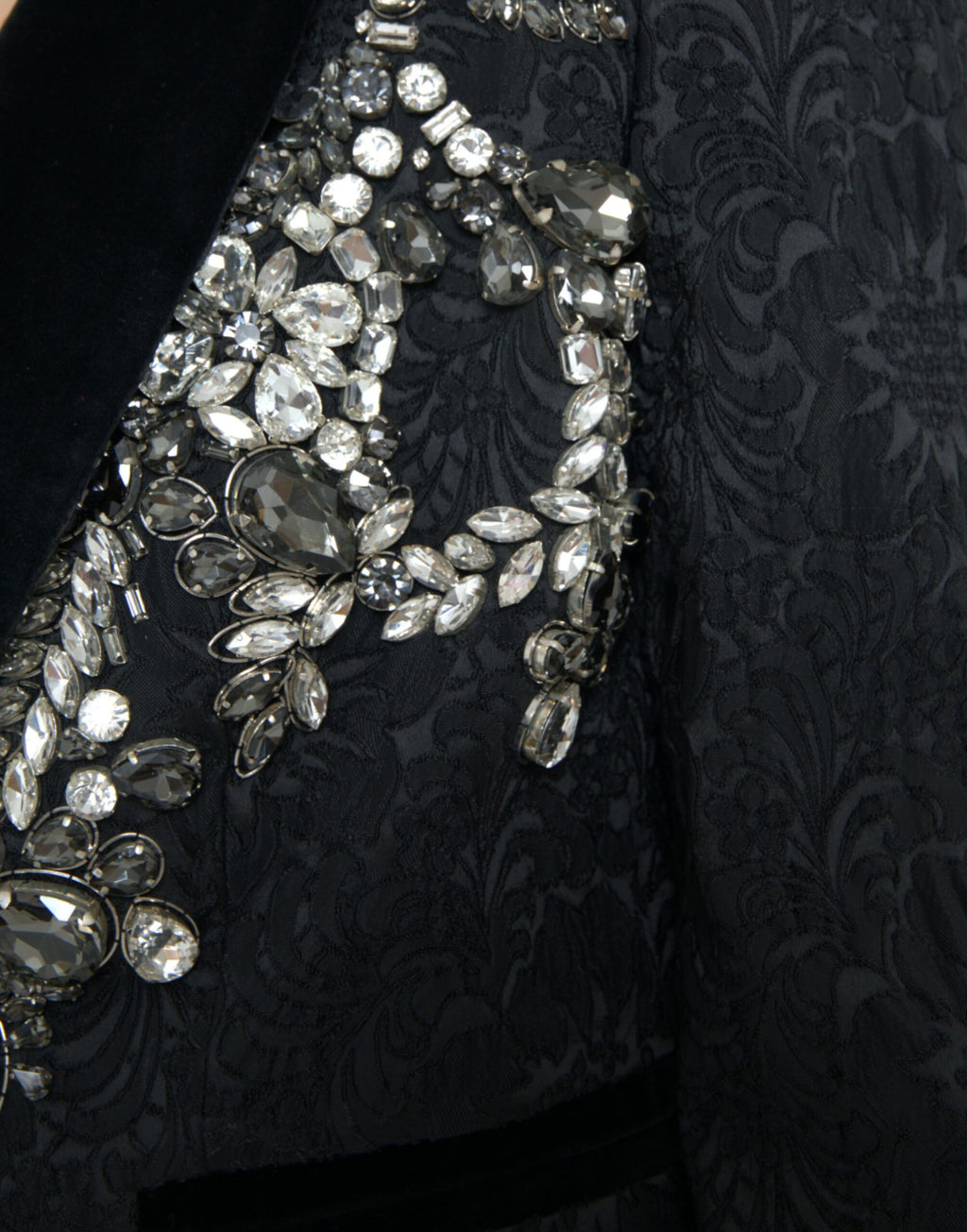 Dolce &amp; Gabbana – Elegante, verzierte schwarze Manteljacke