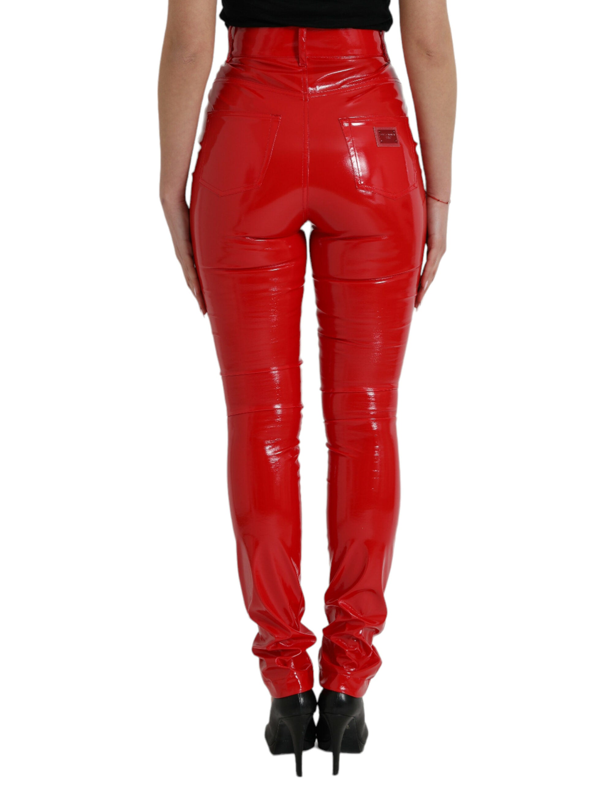 Dolce &amp; Gabbana Schicke rote Skinny-Hose mit hoher Taille