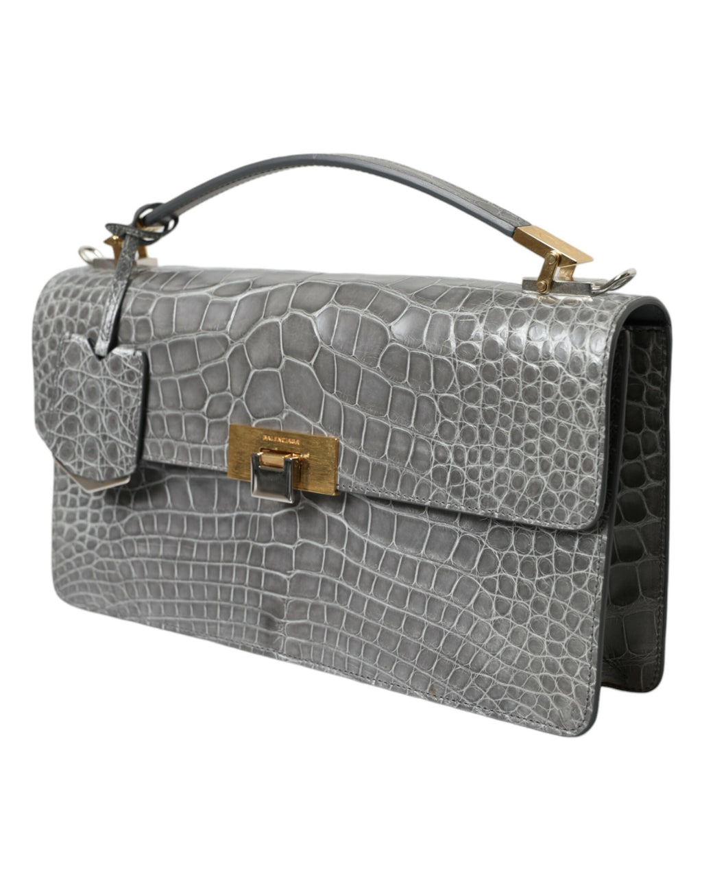 Sac à bandoulière moyen en cuir d'alligator Balenciaga