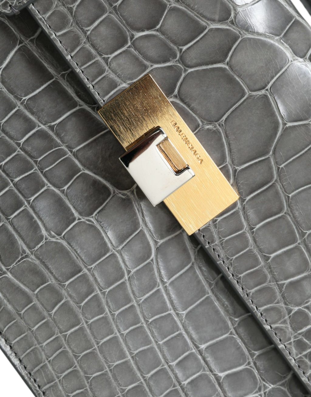 Sac à bandoulière moyen en cuir d'alligator Balenciaga
