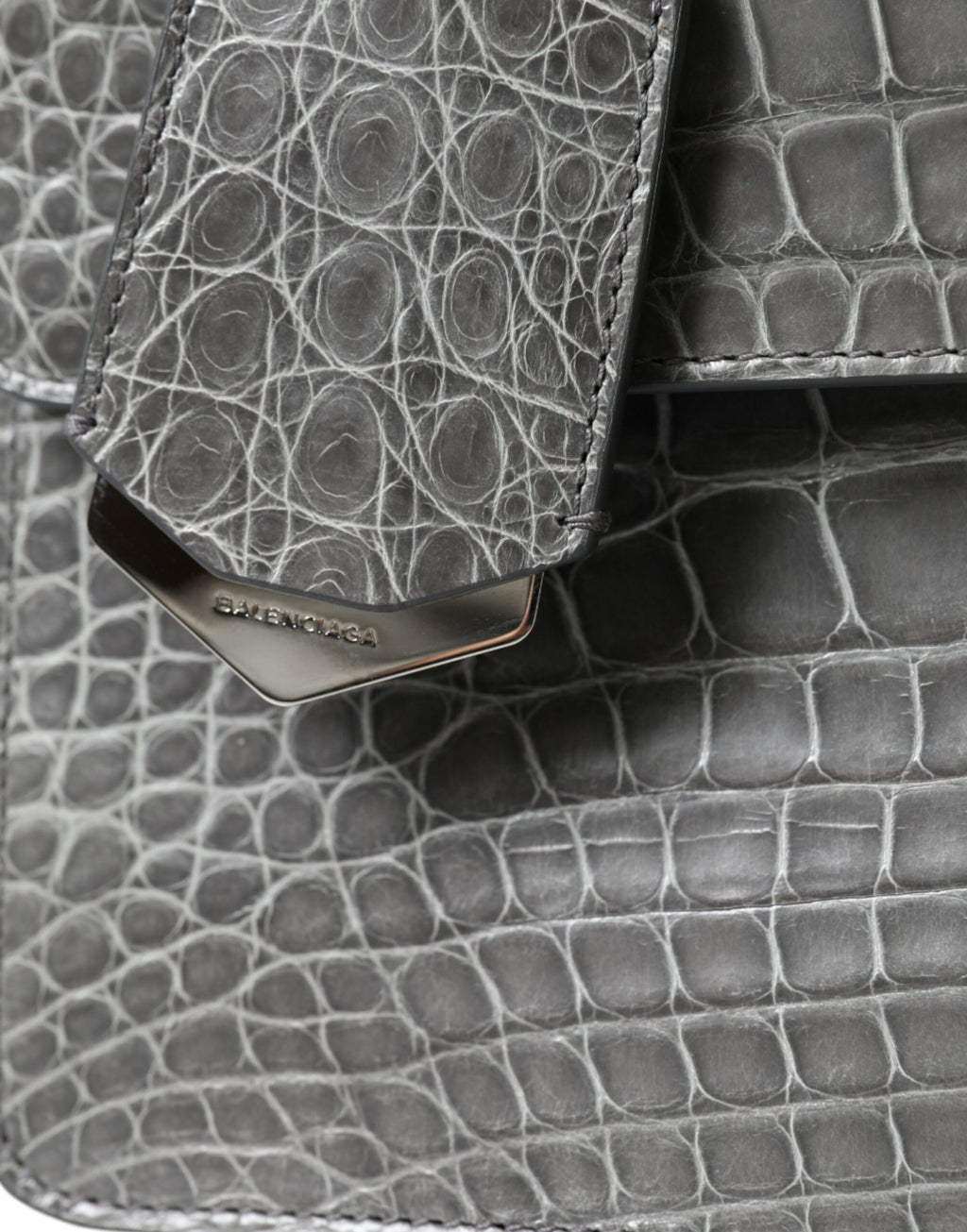 Sac à bandoulière moyen en cuir d'alligator Balenciaga
