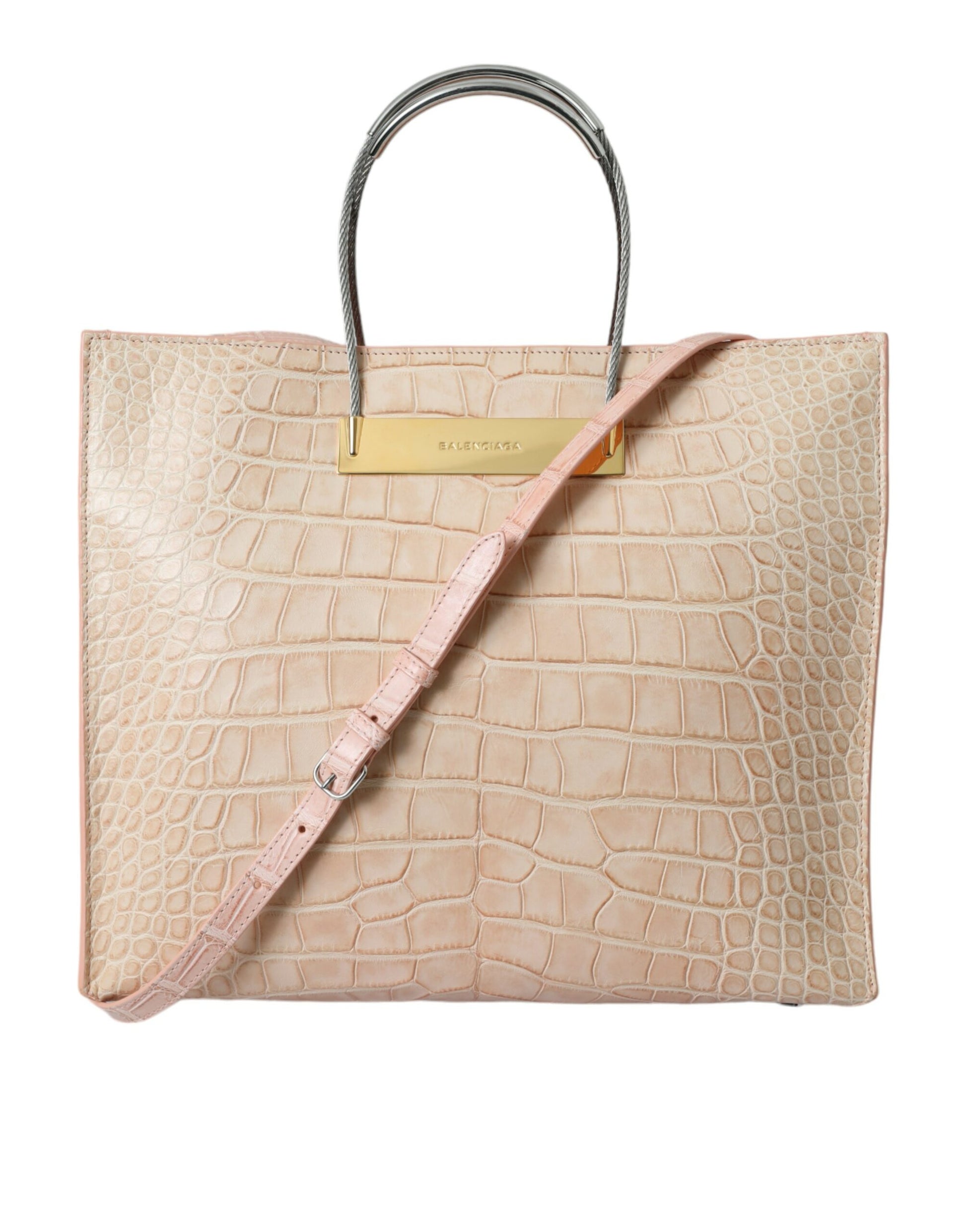 Balenciaga – Schicke rosa Tragetasche aus Alligatorleder