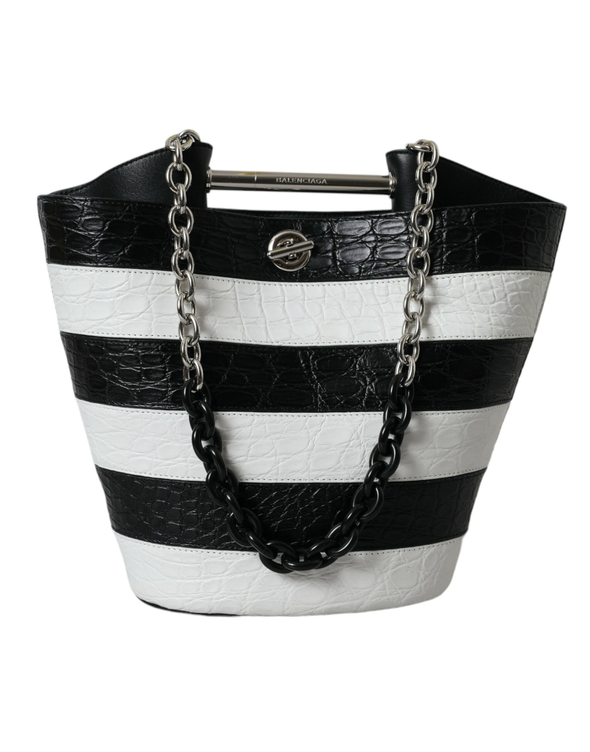 Sac seau maxi en cuir de crocodile chic Balenciaga