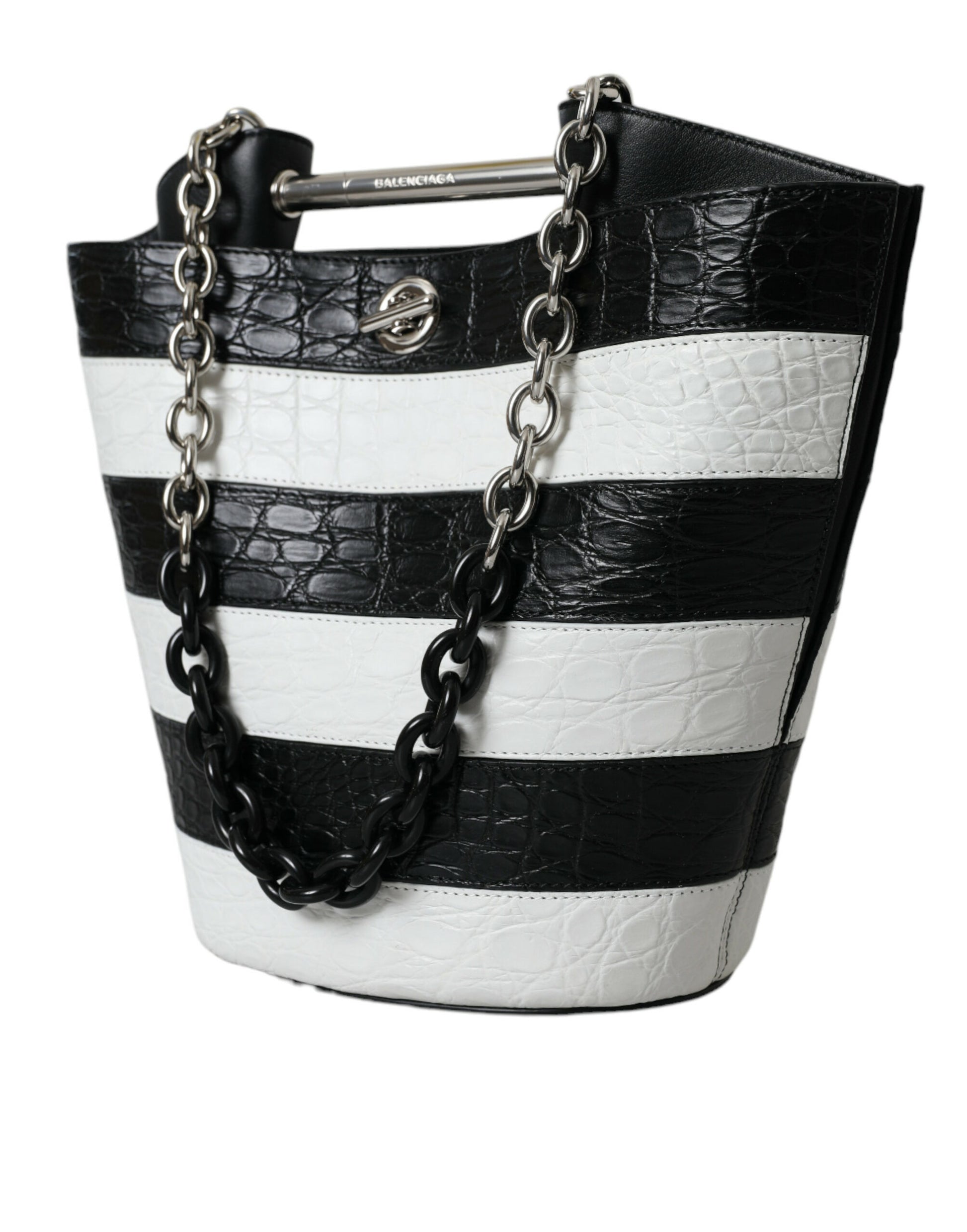 Sac seau maxi en cuir de crocodile chic Balenciaga