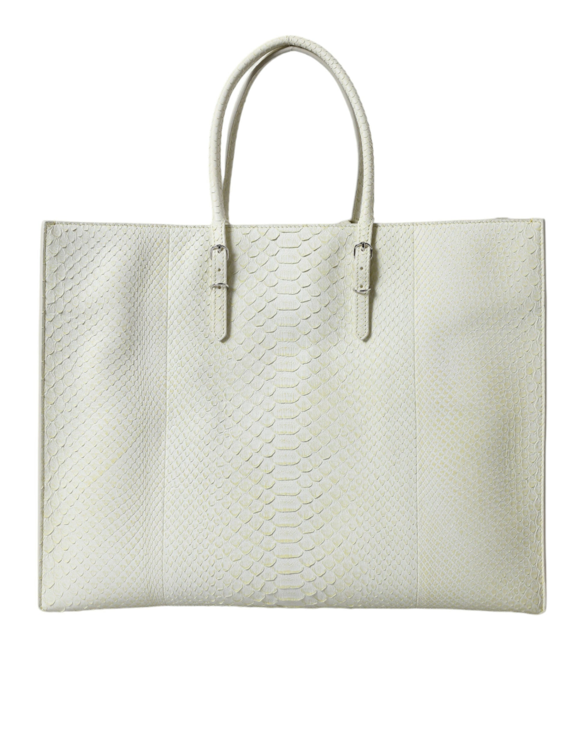 Sac fourre-tout Balenciaga Chic en cuir python blanc et jaune