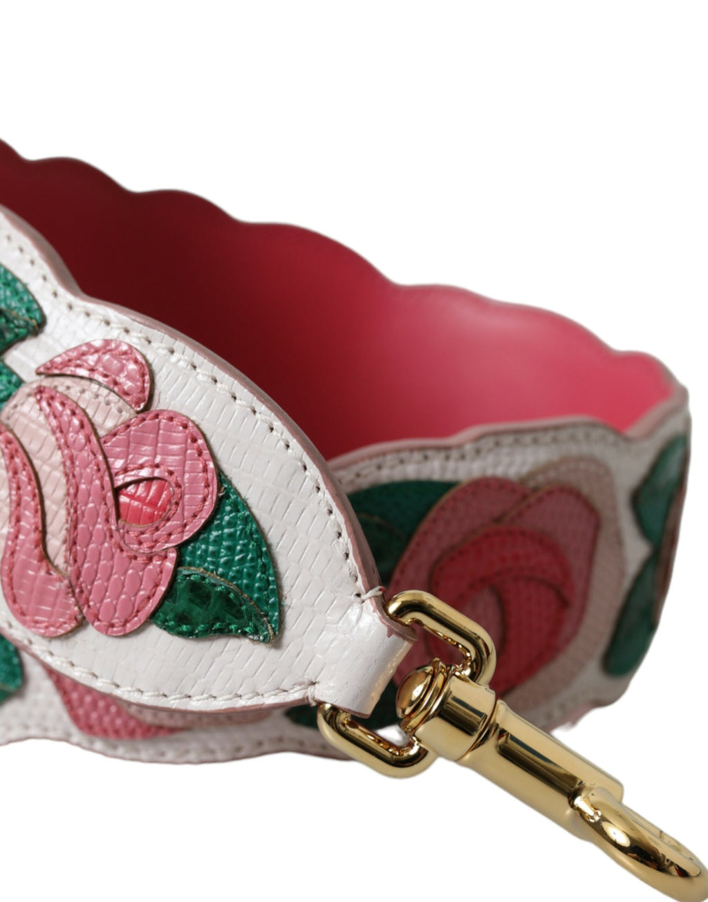 Bandoulière accessoire en cuir blanc à fleurs Dolce &amp; Gabbana