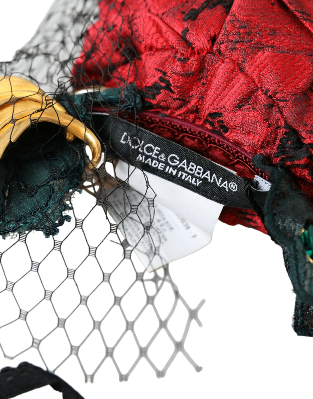 Bandeau-diadème Dolce &amp; Gabbana multicolore en soie et cristal avec logo