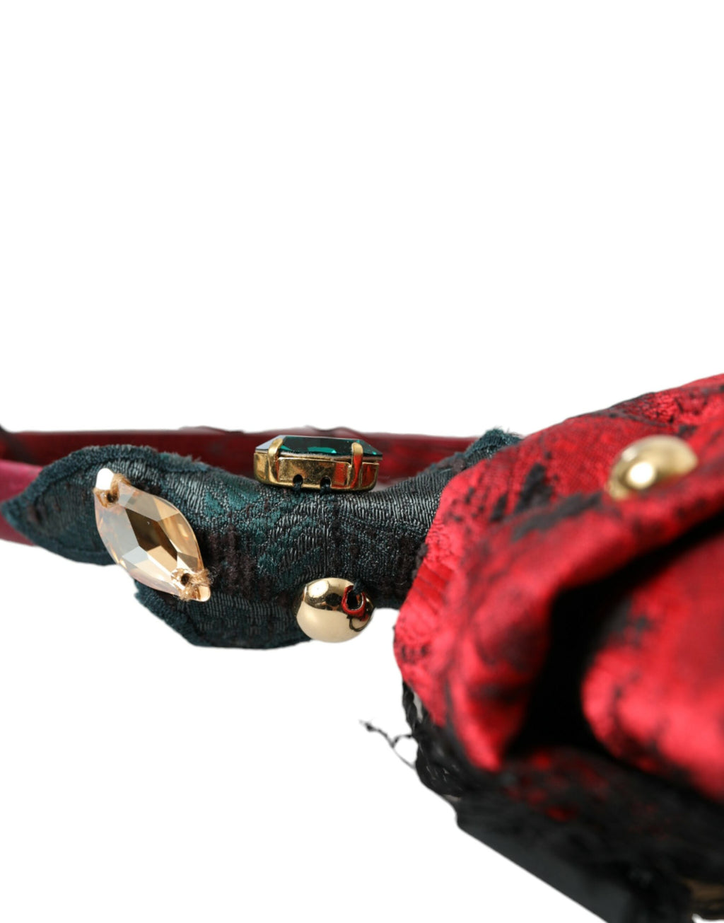 Bandeau-diadème Dolce &amp; Gabbana multicolore en soie et cristal avec logo