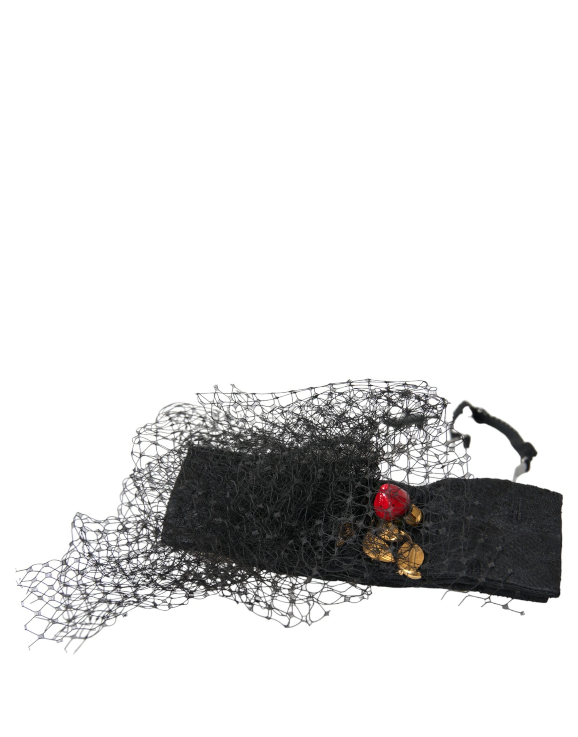 Serre-tête diadème en maille de cristal de Sicile à la fraise noire Dolce &amp; Gabbana