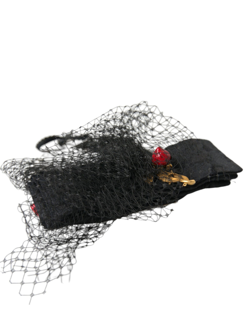 Serre-tête diadème en maille de cristal de Sicile à la fraise noire Dolce &amp; Gabbana