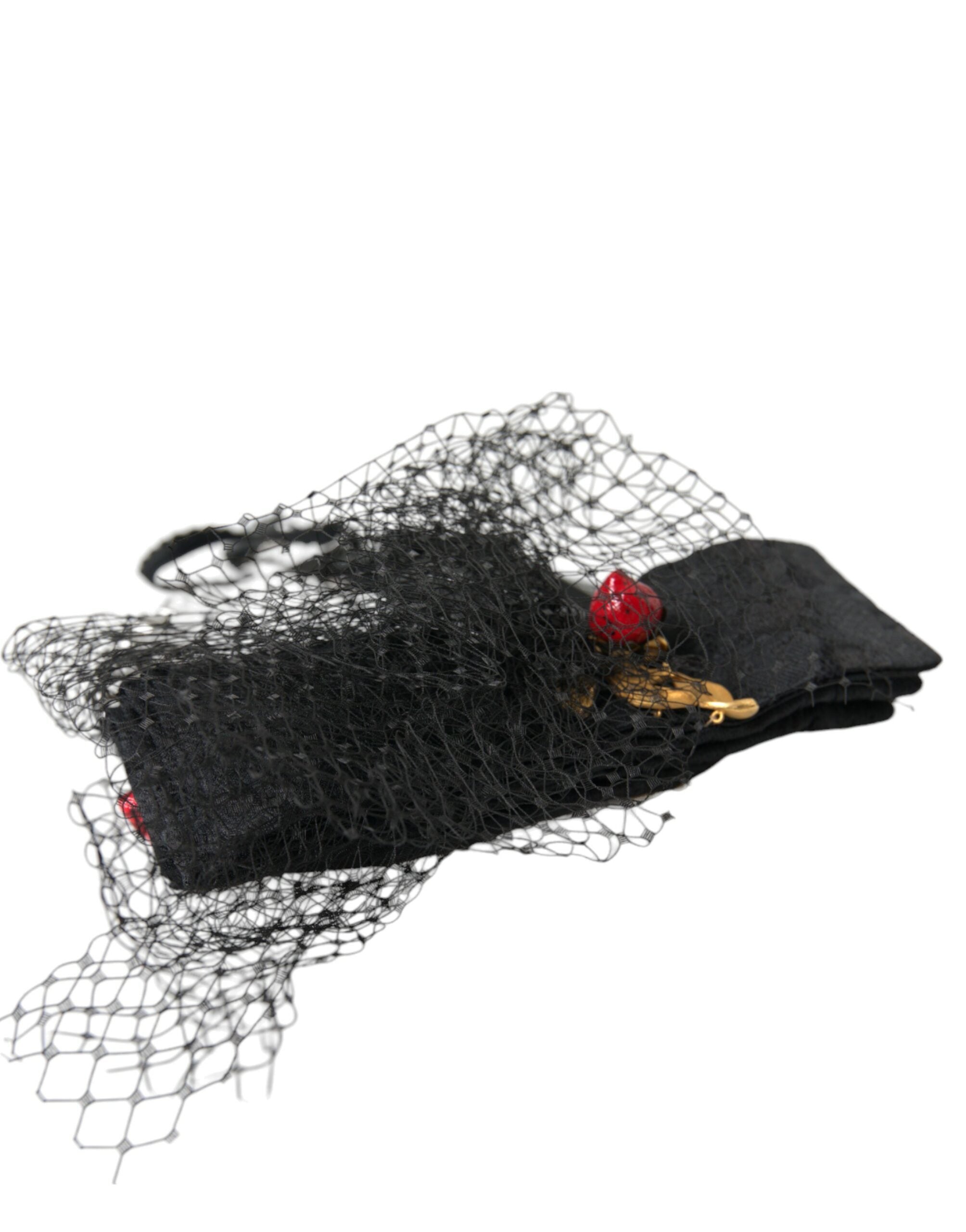 Serre-tête diadème en maille de cristal de Sicile à la fraise noire Dolce &amp; Gabbana