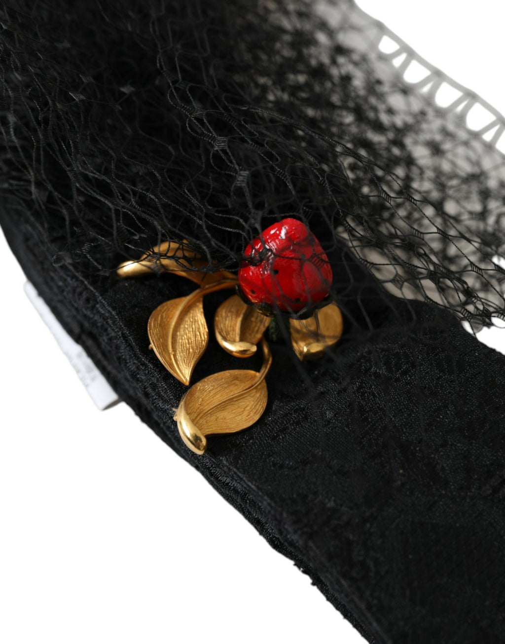 Serre-tête diadème en maille de cristal de Sicile à la fraise noire Dolce &amp; Gabbana