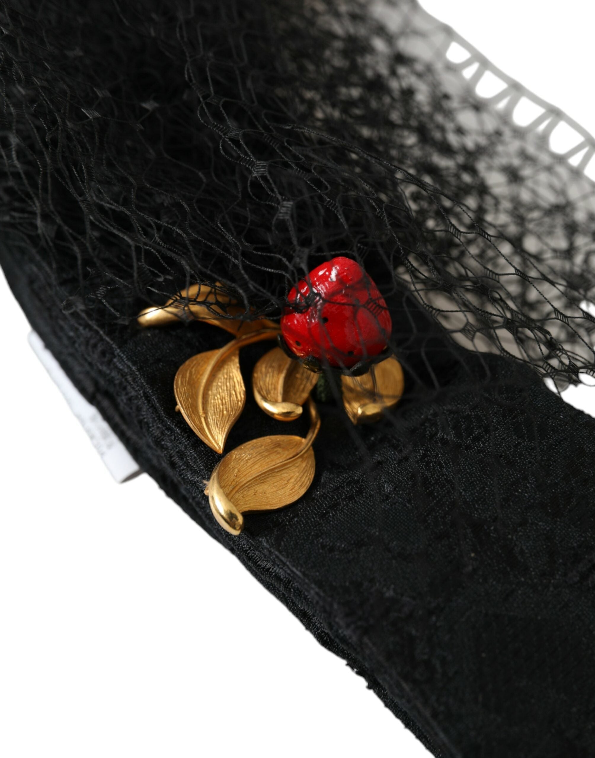 Serre-tête diadème en maille de cristal de Sicile à la fraise noire Dolce &amp; Gabbana