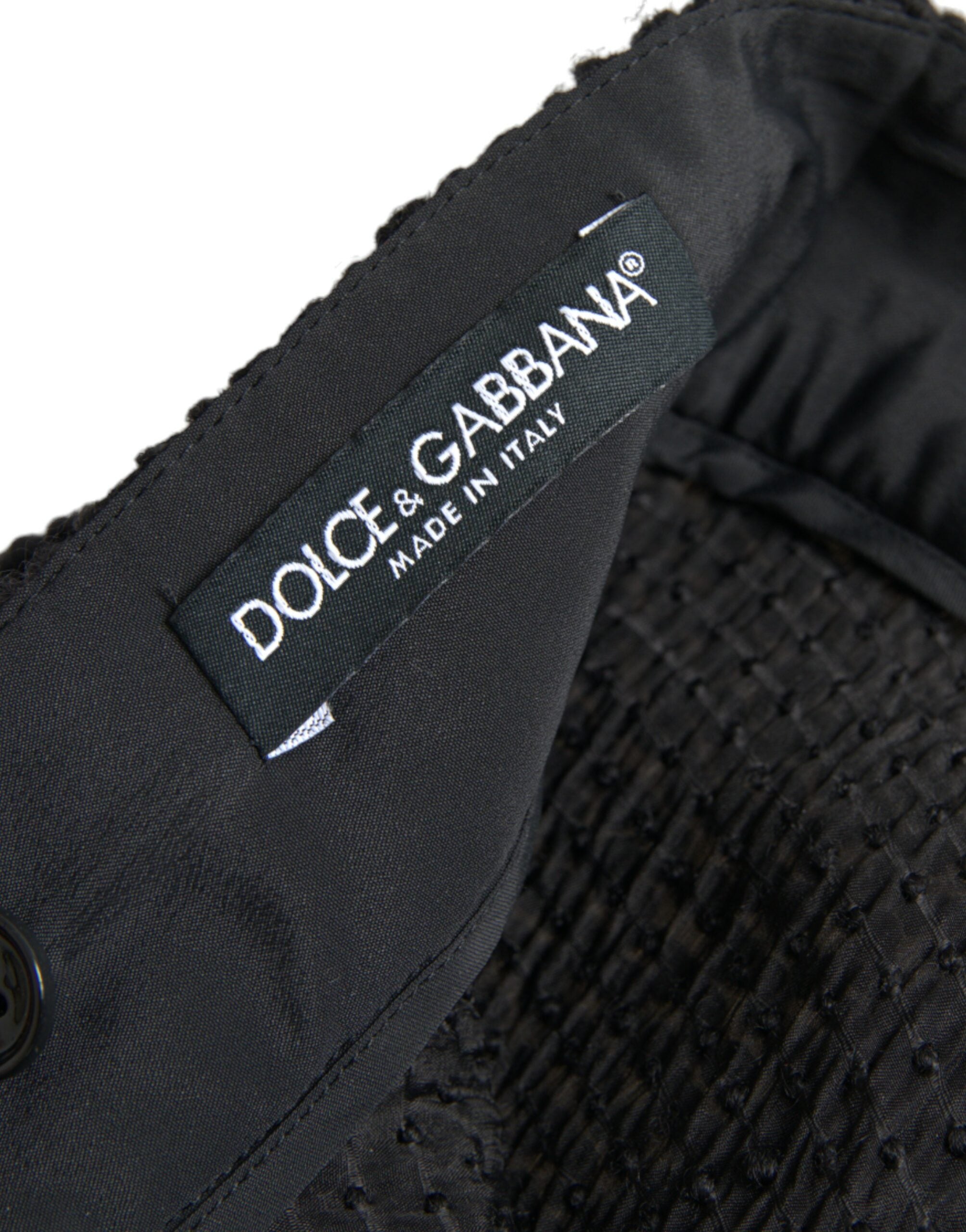 Jupe trapèze noire taille haute longueur genou Dolce &amp; Gabbana