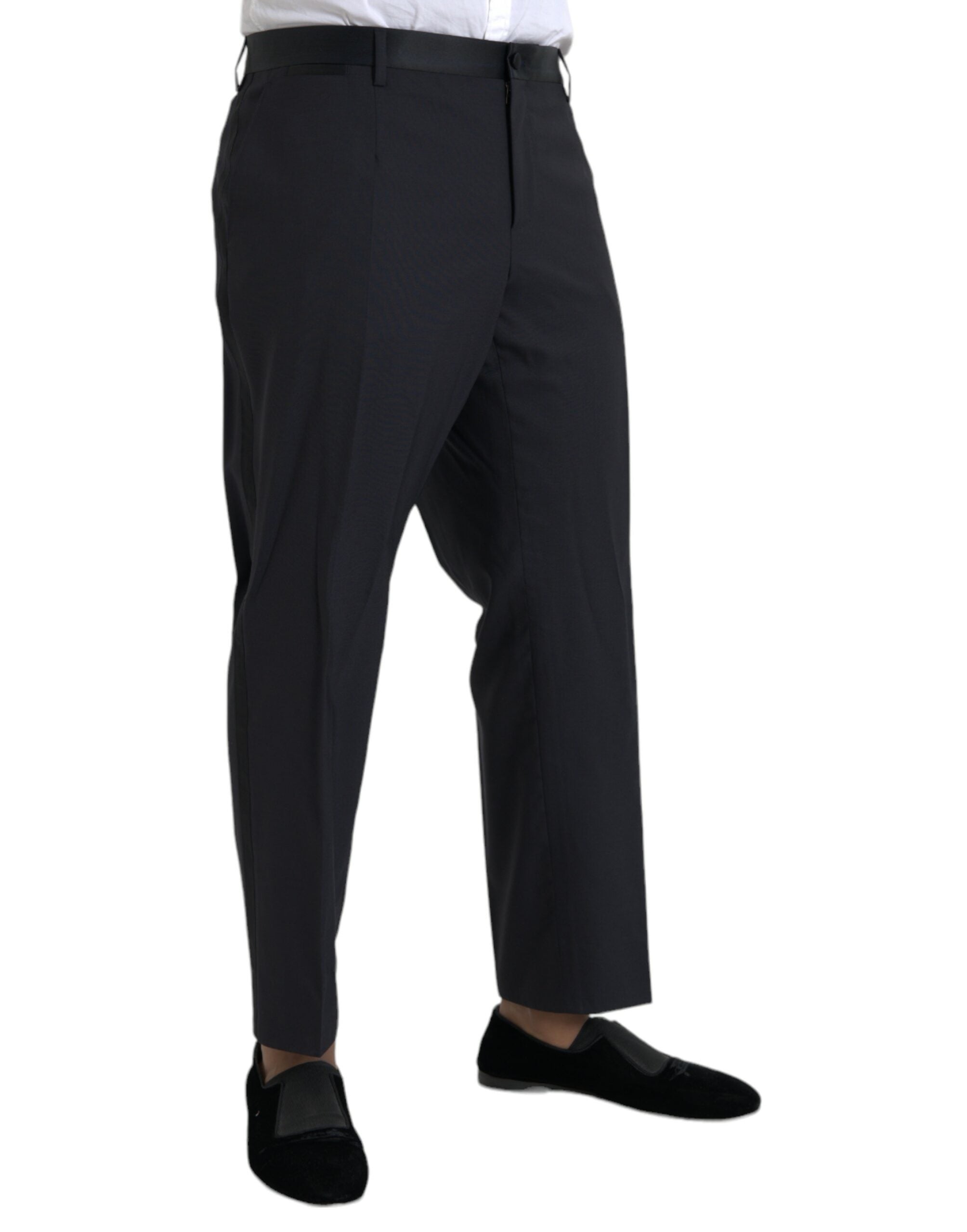Pantalon skinny en laine bleue Dolce &amp; Gabbana pour homme