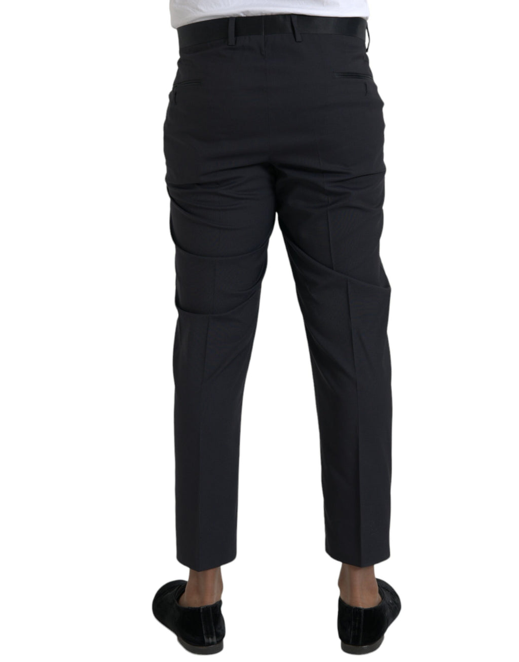 Pantalon skinny en laine bleue Dolce &amp; Gabbana pour homme