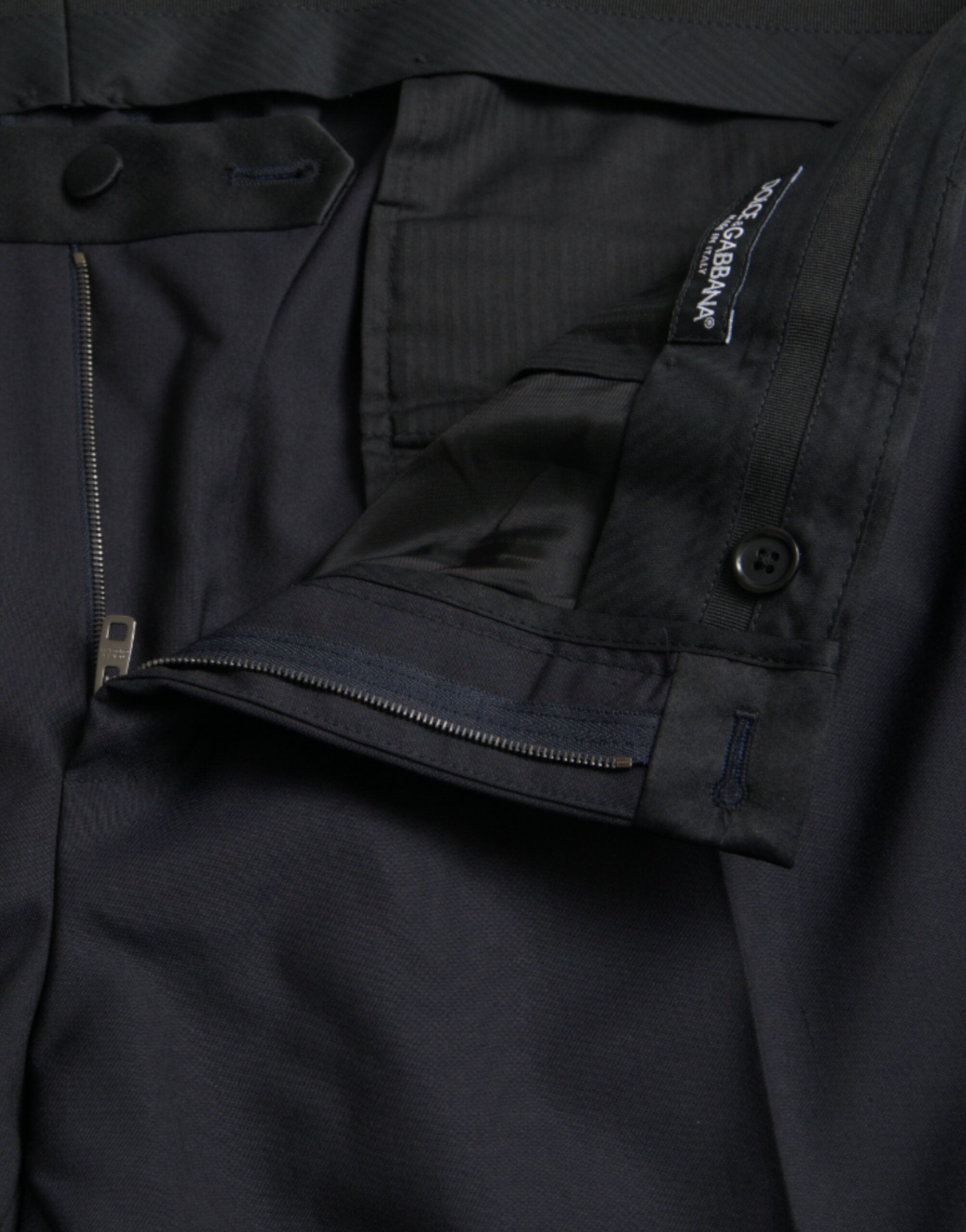 Pantalon skinny en laine bleue Dolce &amp; Gabbana pour homme