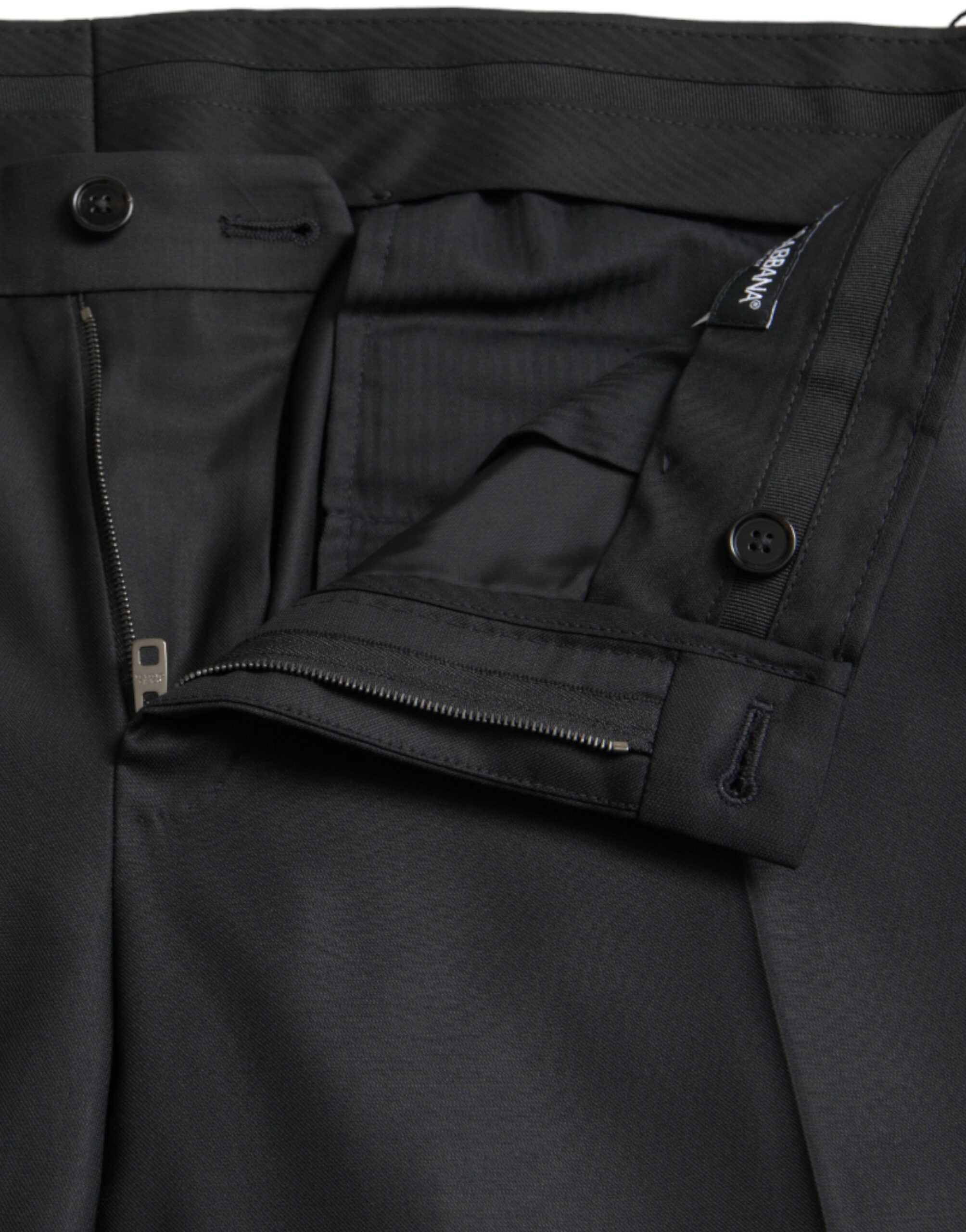 Pantalon skinny en laine et soie noir Dolce &amp; Gabbana