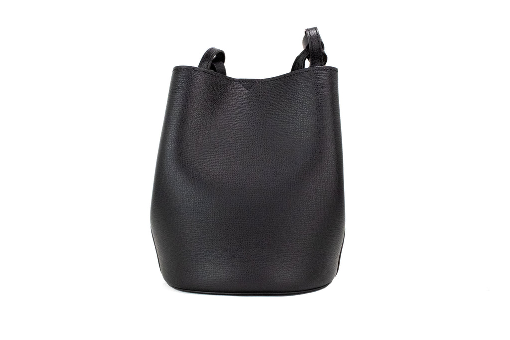 Burberry – Kleine Handtasche „Lorne“ aus genarbtem Leder mit Haymarket-Karomuster in Schwarz