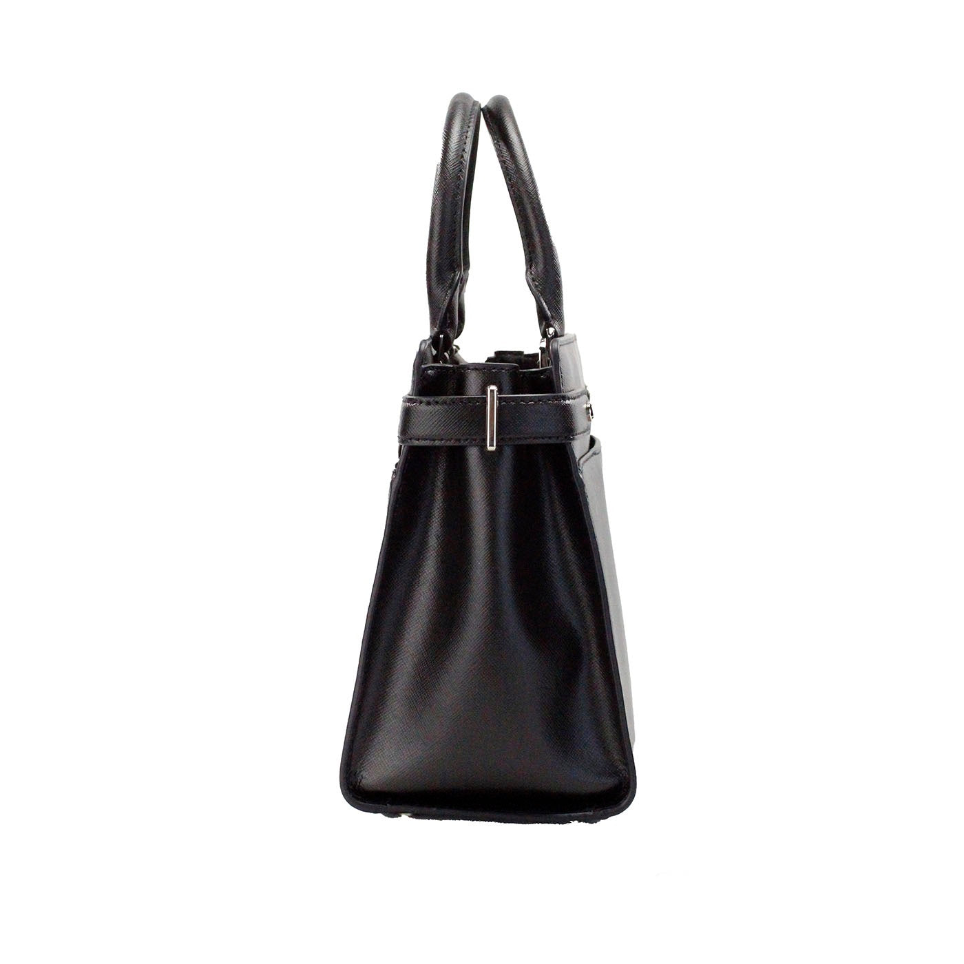 Kate Spade Staci, mittelgroße Umhängetasche aus schwarzem Saffiano-Leder