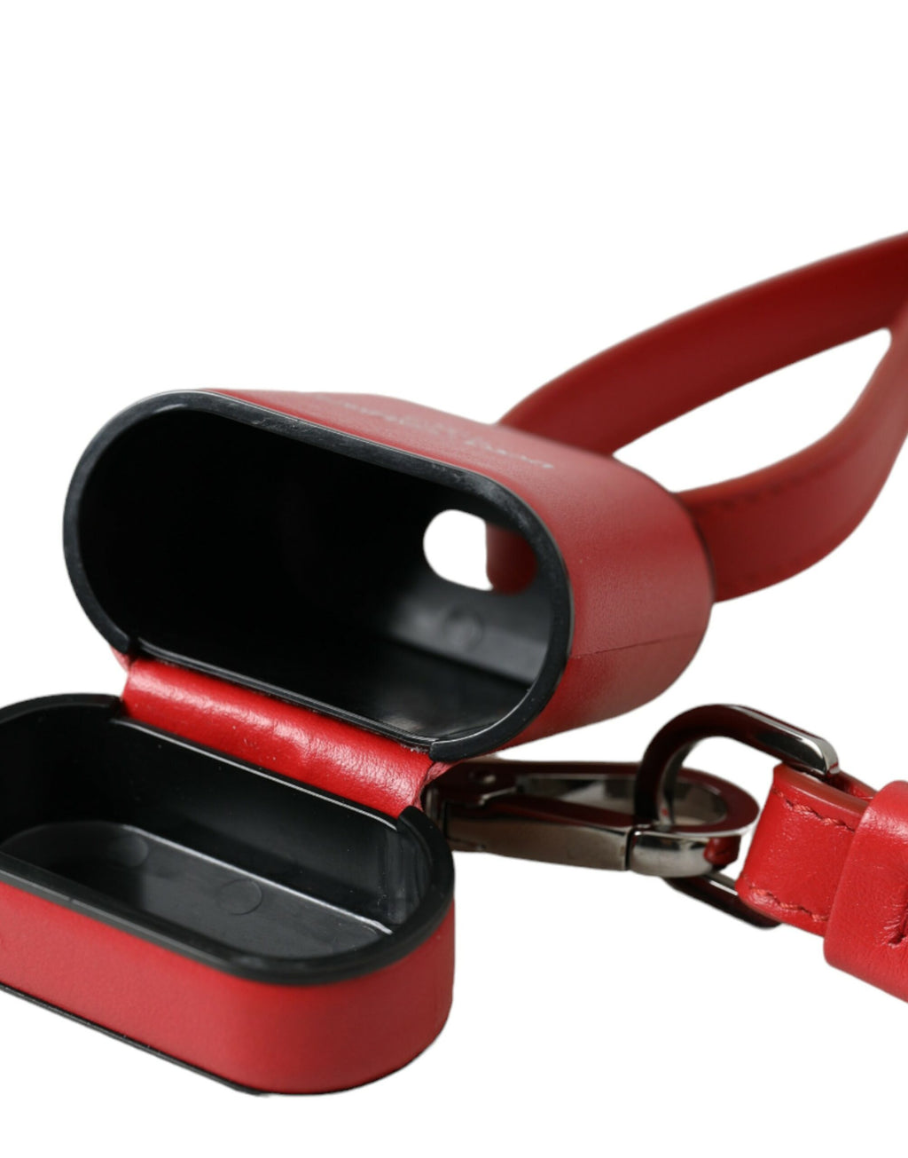 Étui pour Airpods Dolce &amp; Gabbana en cuir de veau rouge avec logo imprimé