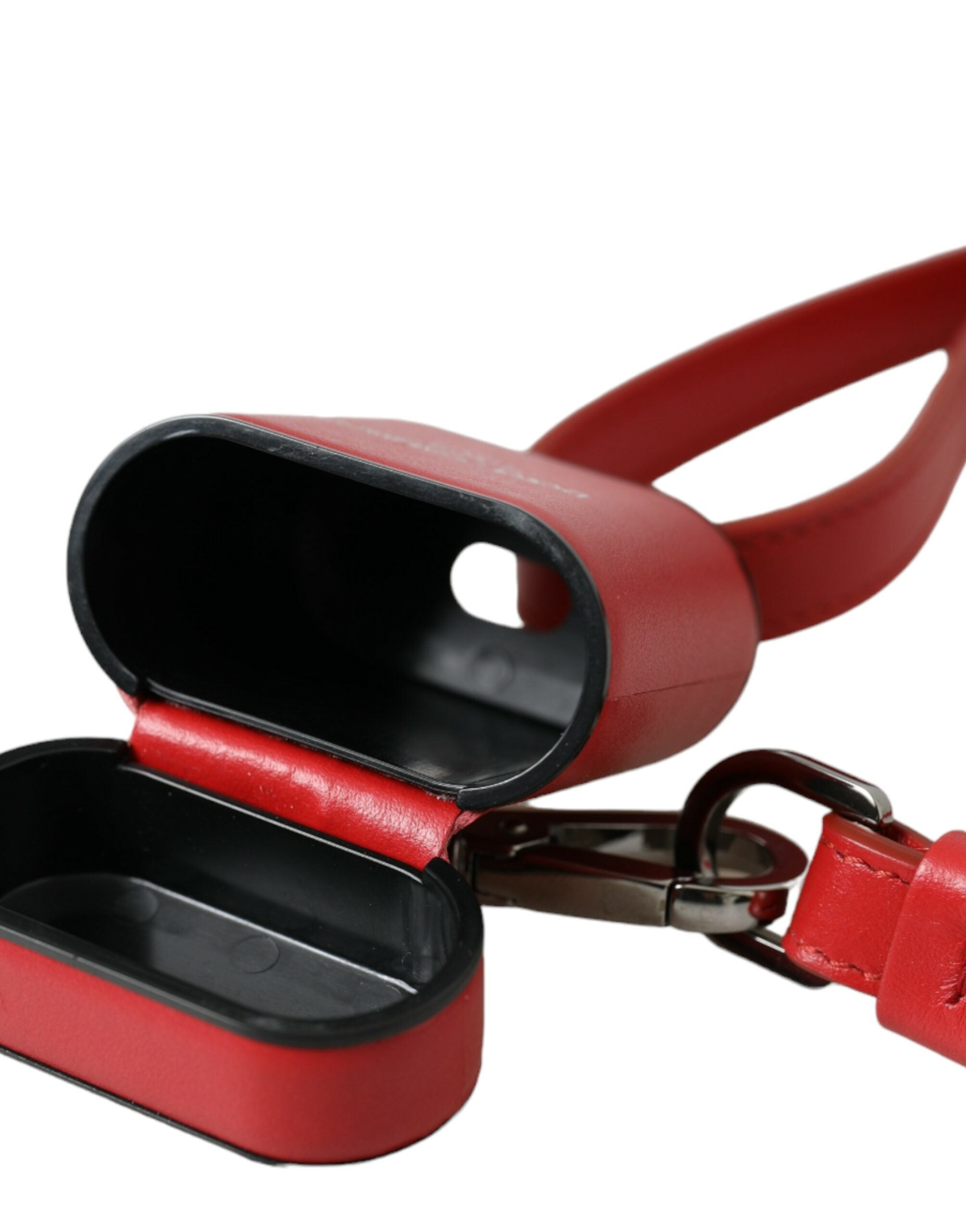 Étui pour Airpods Dolce &amp; Gabbana en cuir de veau rouge avec logo imprimé