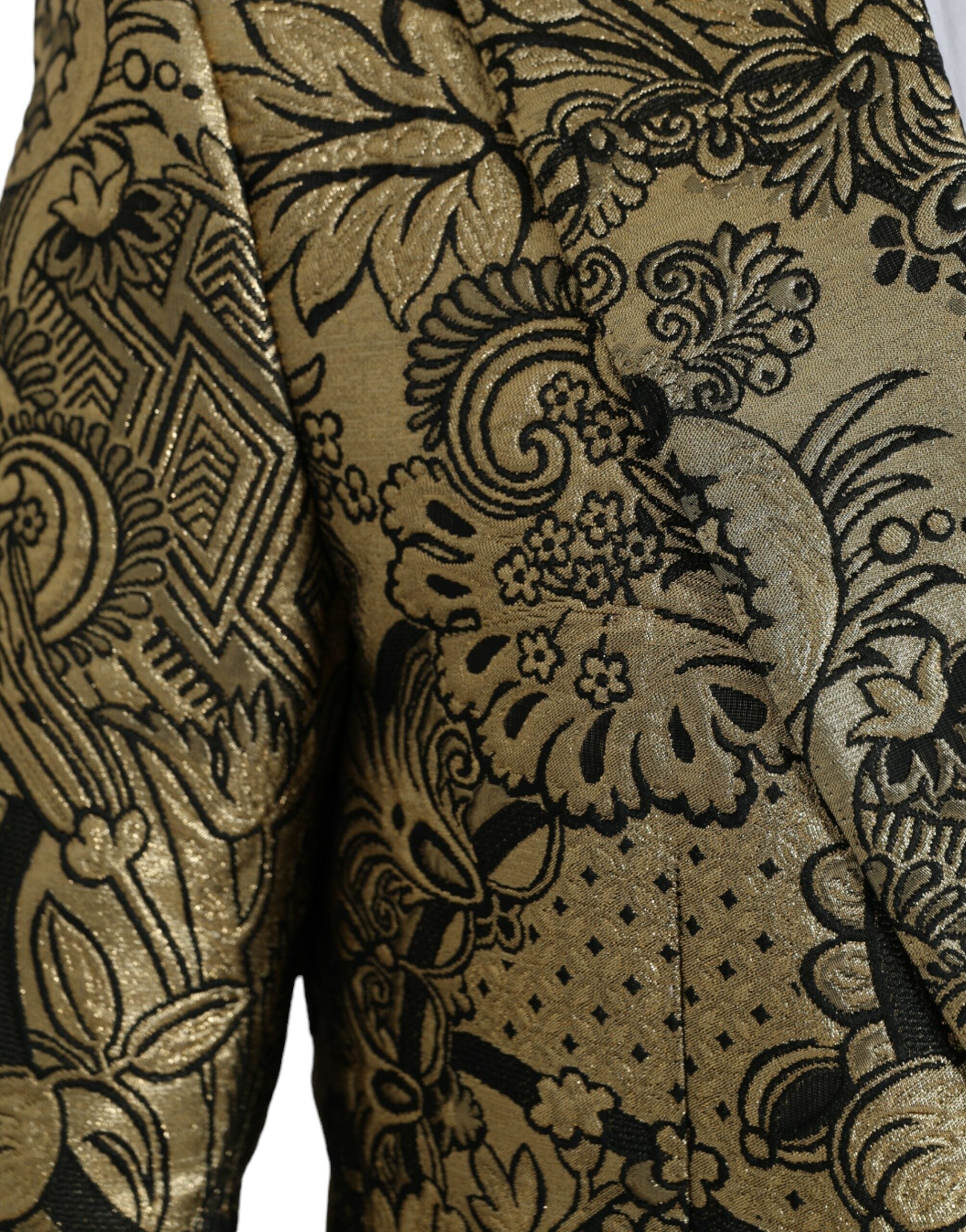 Blazer manteau simple boutonnage en jacquard doré Dolce &amp; Gabbana SICILIA