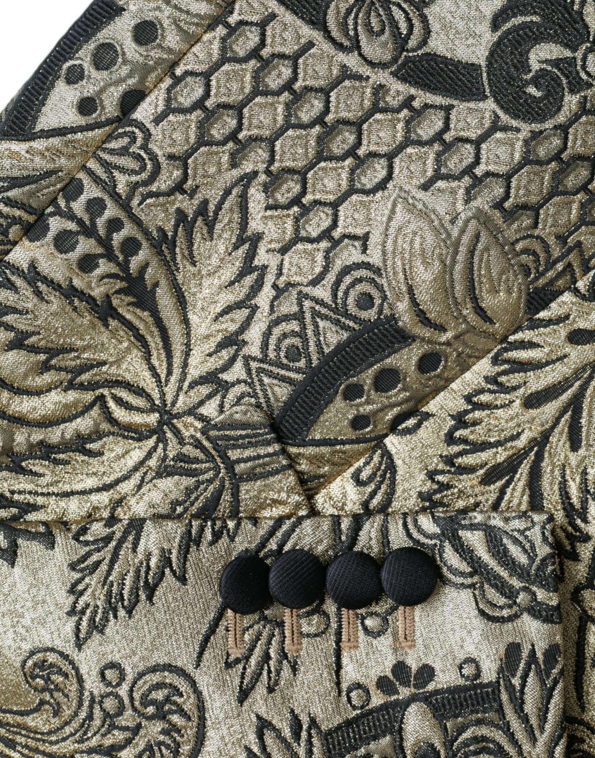 Blazer manteau simple boutonnage en jacquard doré Dolce &amp; Gabbana SICILIA