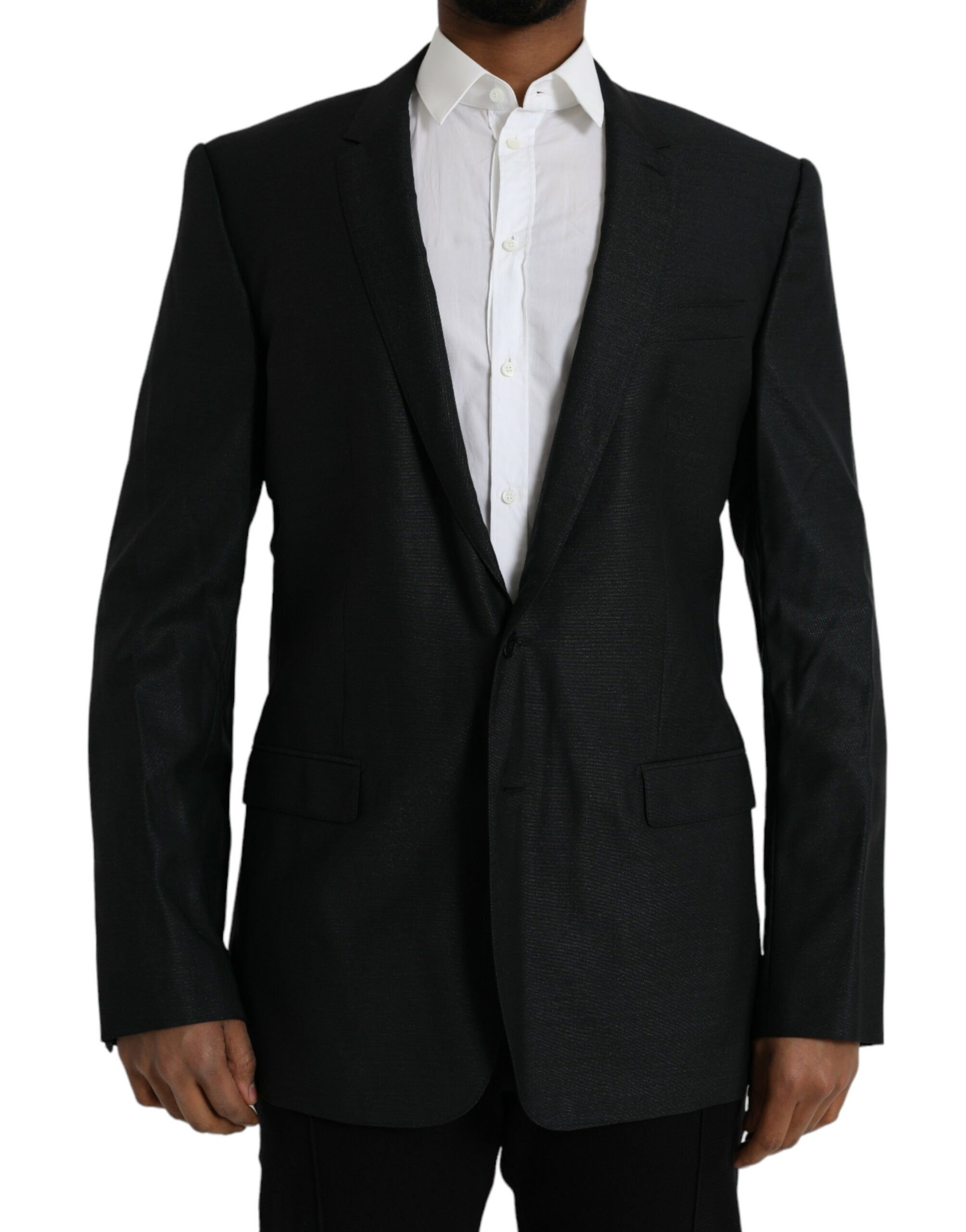 Blazer simple boutonnage en laine noire Dolce &amp; Gabbana