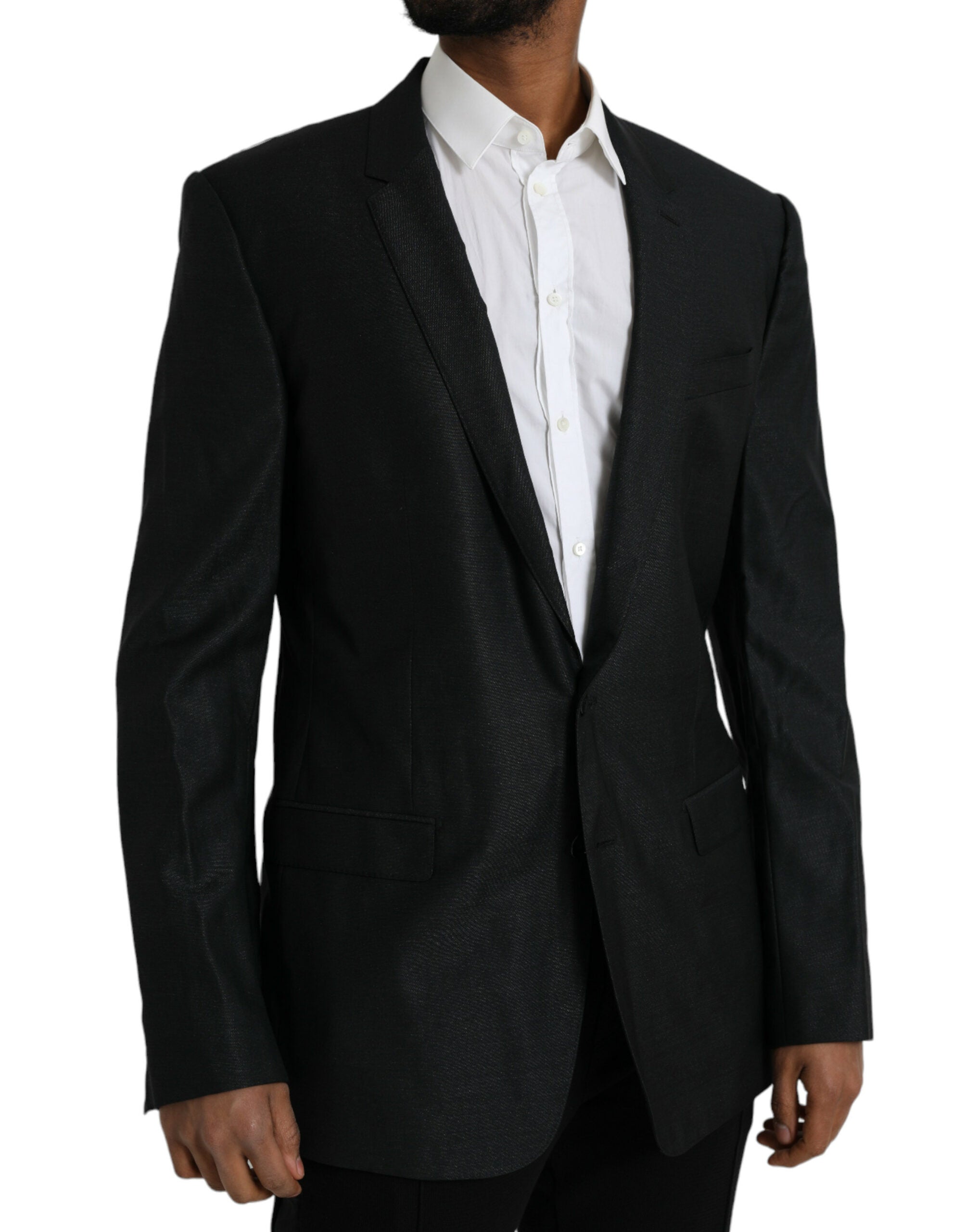 Blazer simple boutonnage en laine noire Dolce &amp; Gabbana