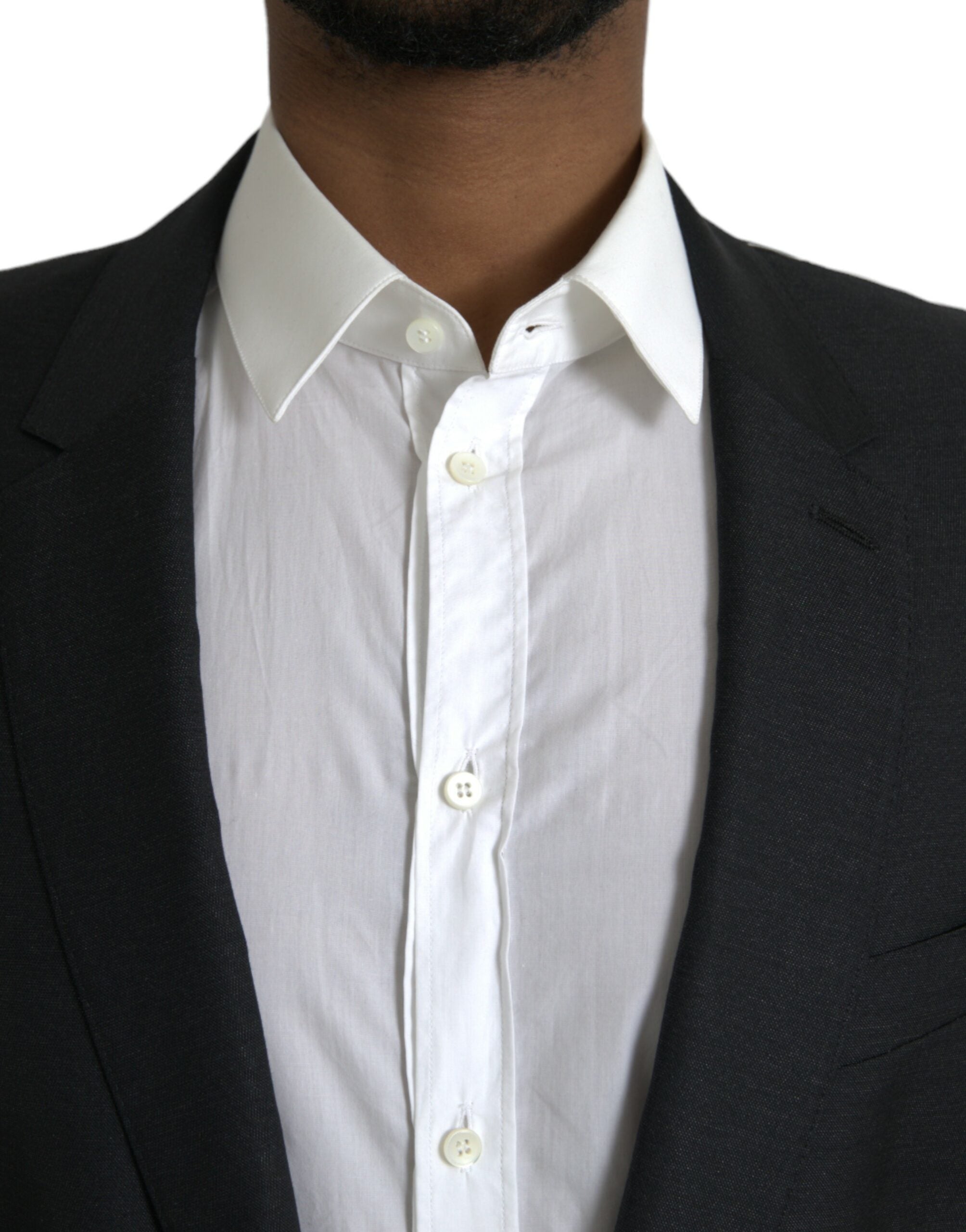Blazer simple boutonnage en laine noire Dolce &amp; Gabbana