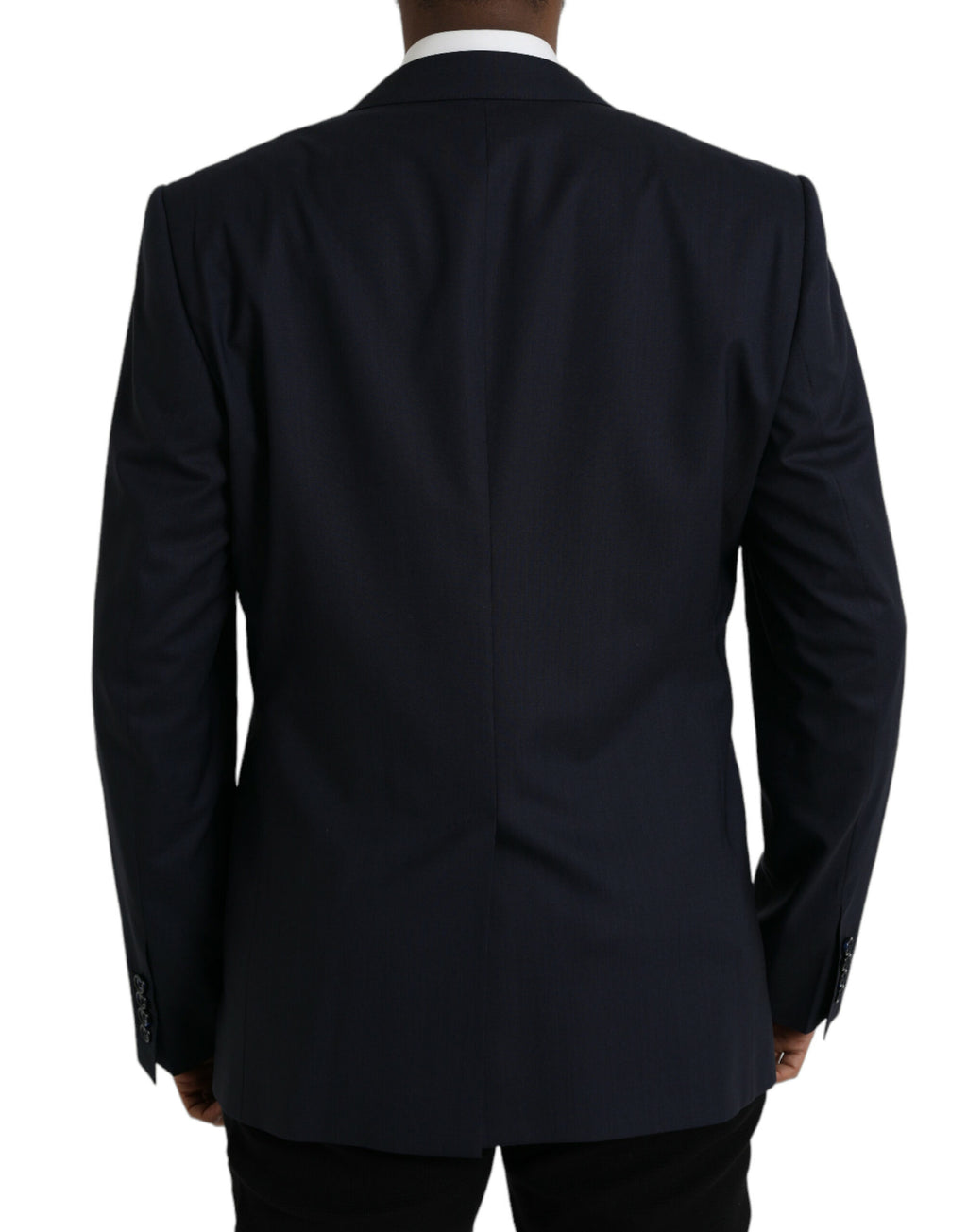 Blazer simple boutonnage en laine bleu foncé Dolce &amp; Gabbana