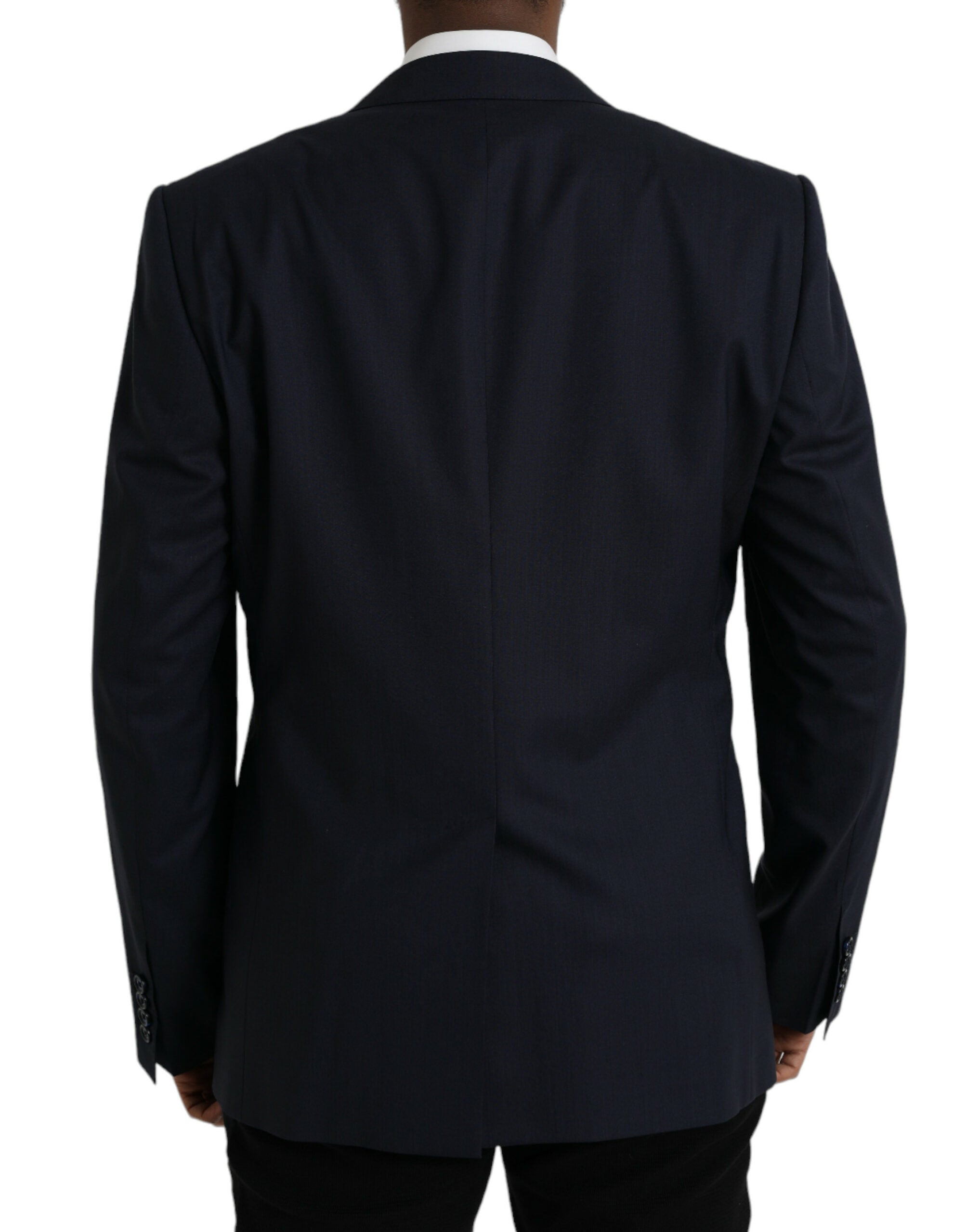 Blazer simple boutonnage en laine bleu foncé Dolce &amp; Gabbana