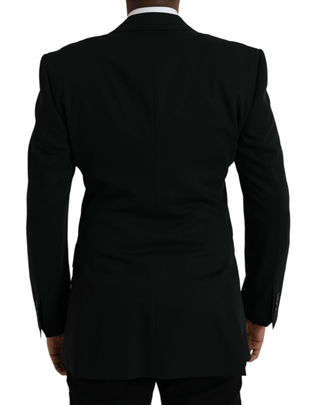 Blazer à simple boutonnage en laine noire Dolce &amp; Gabbana