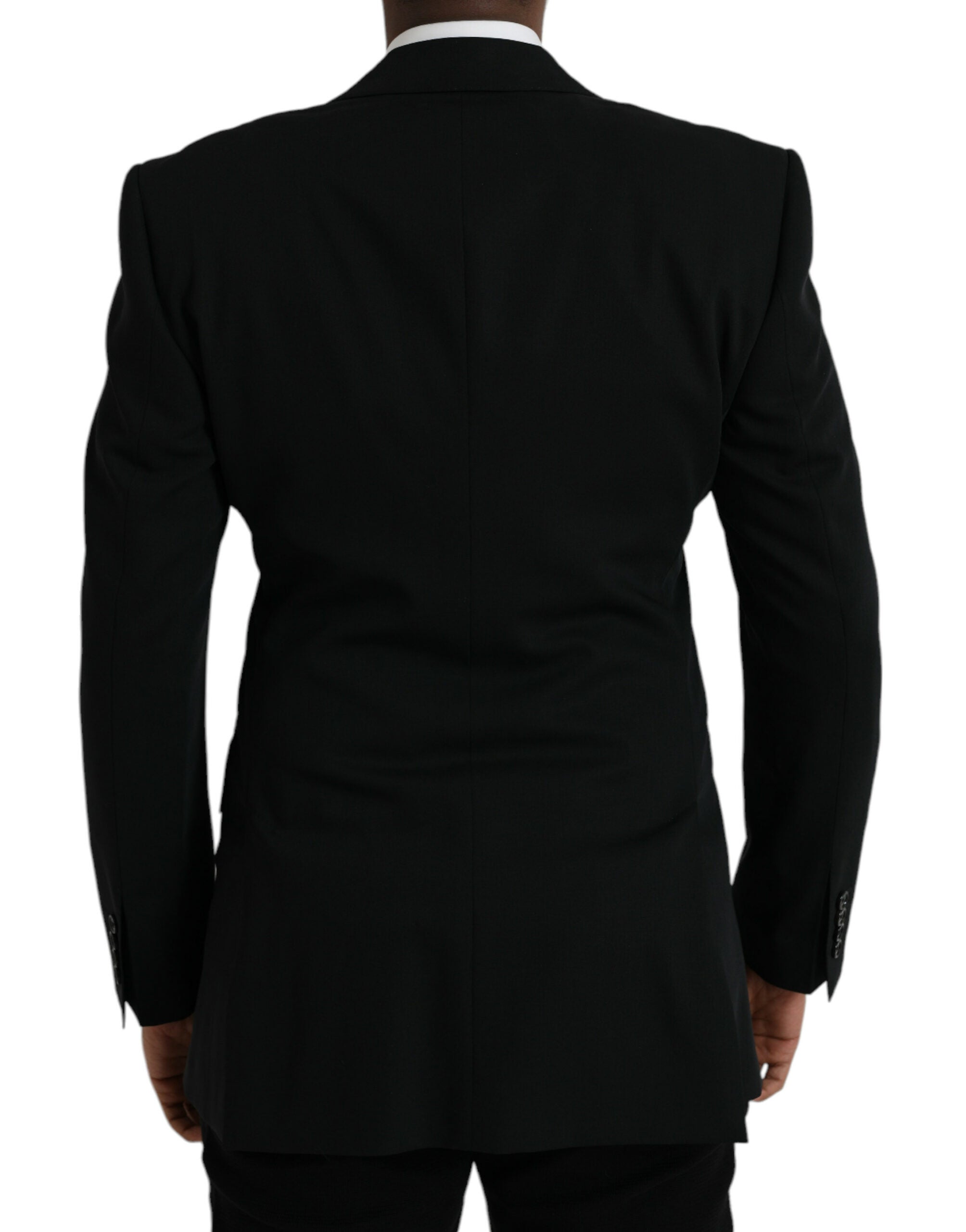 Blazer à simple boutonnage en laine noire Dolce &amp; Gabbana