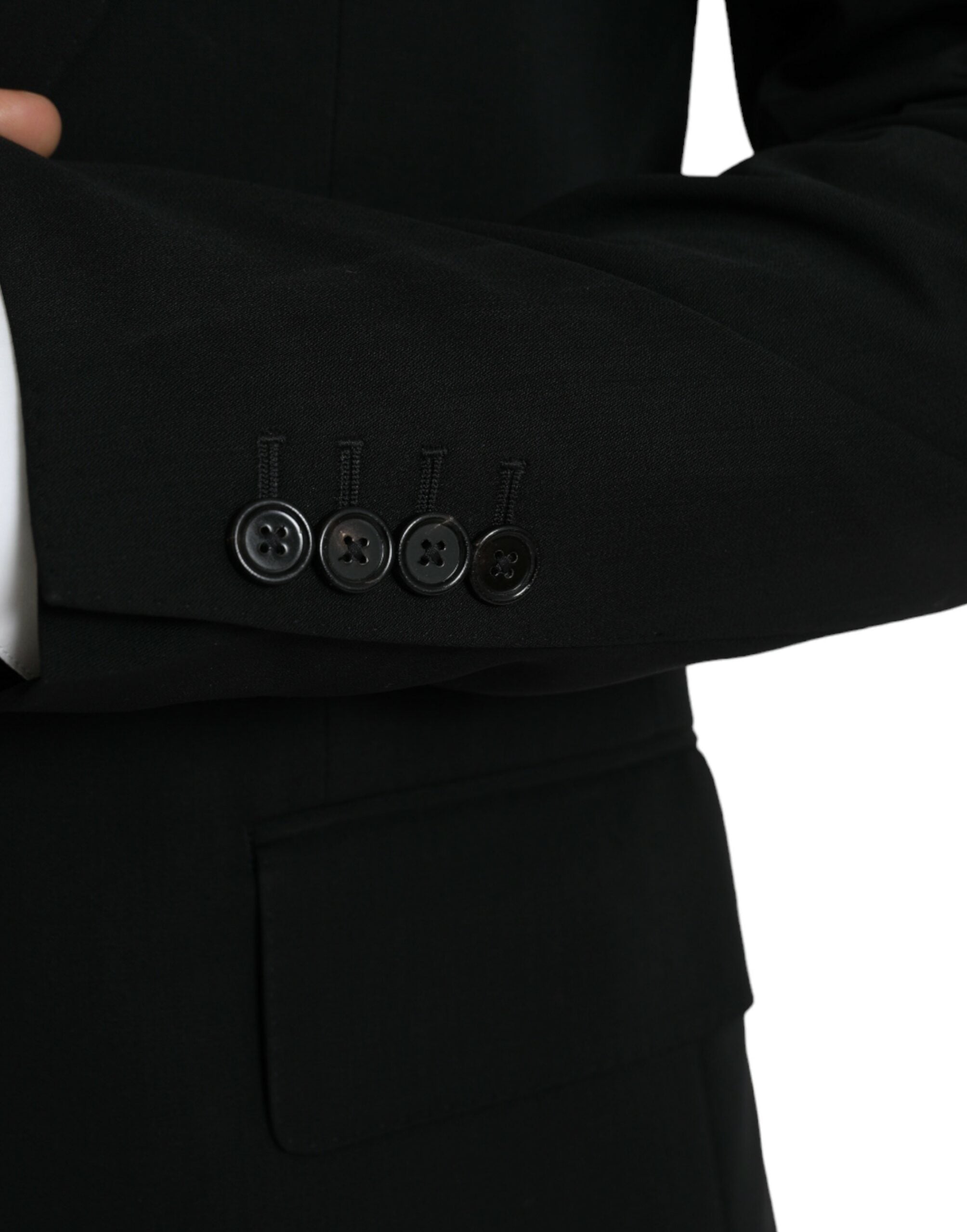 Blazer à simple boutonnage en laine noire Dolce &amp; Gabbana