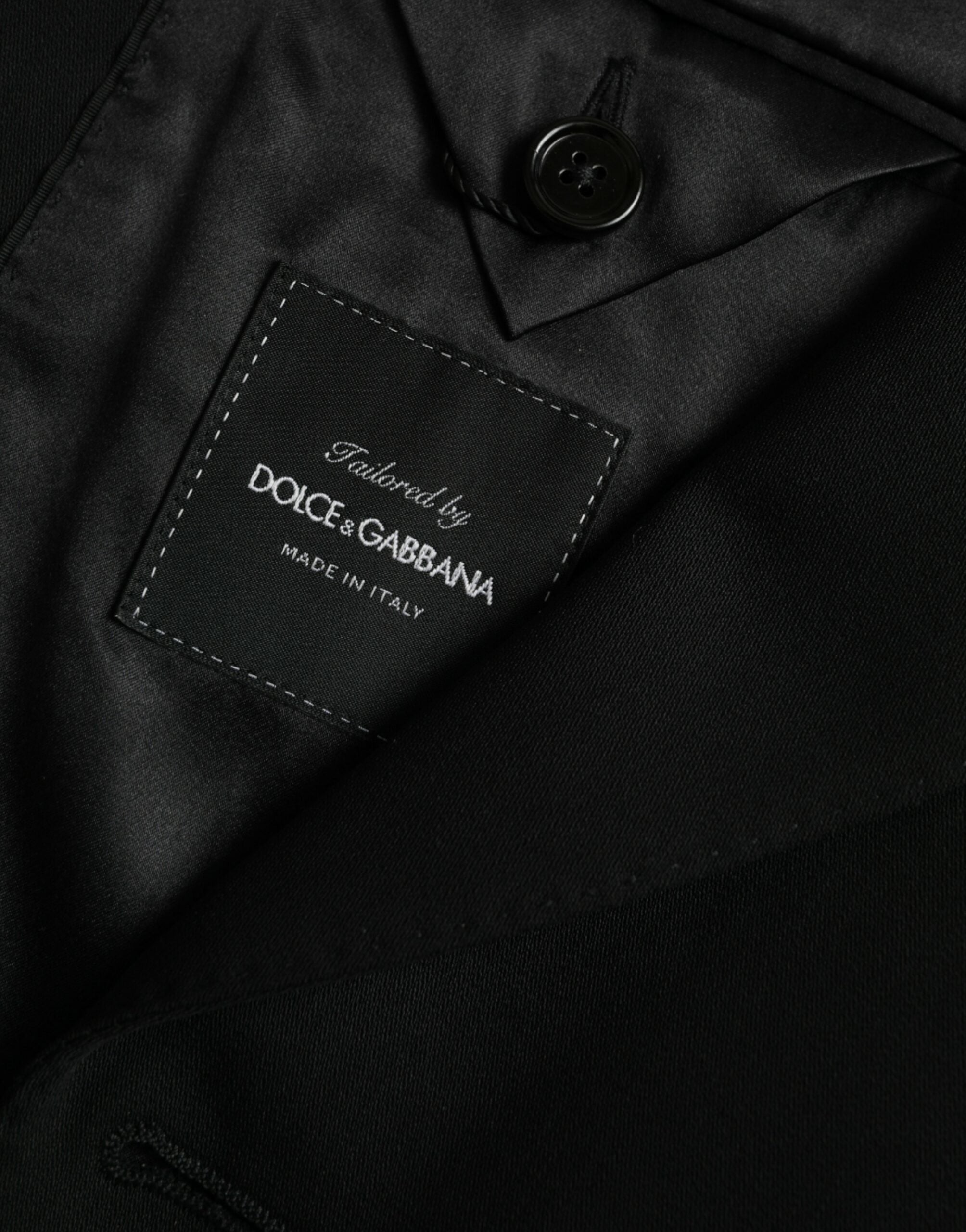 Blazer à simple boutonnage en laine noire Dolce &amp; Gabbana