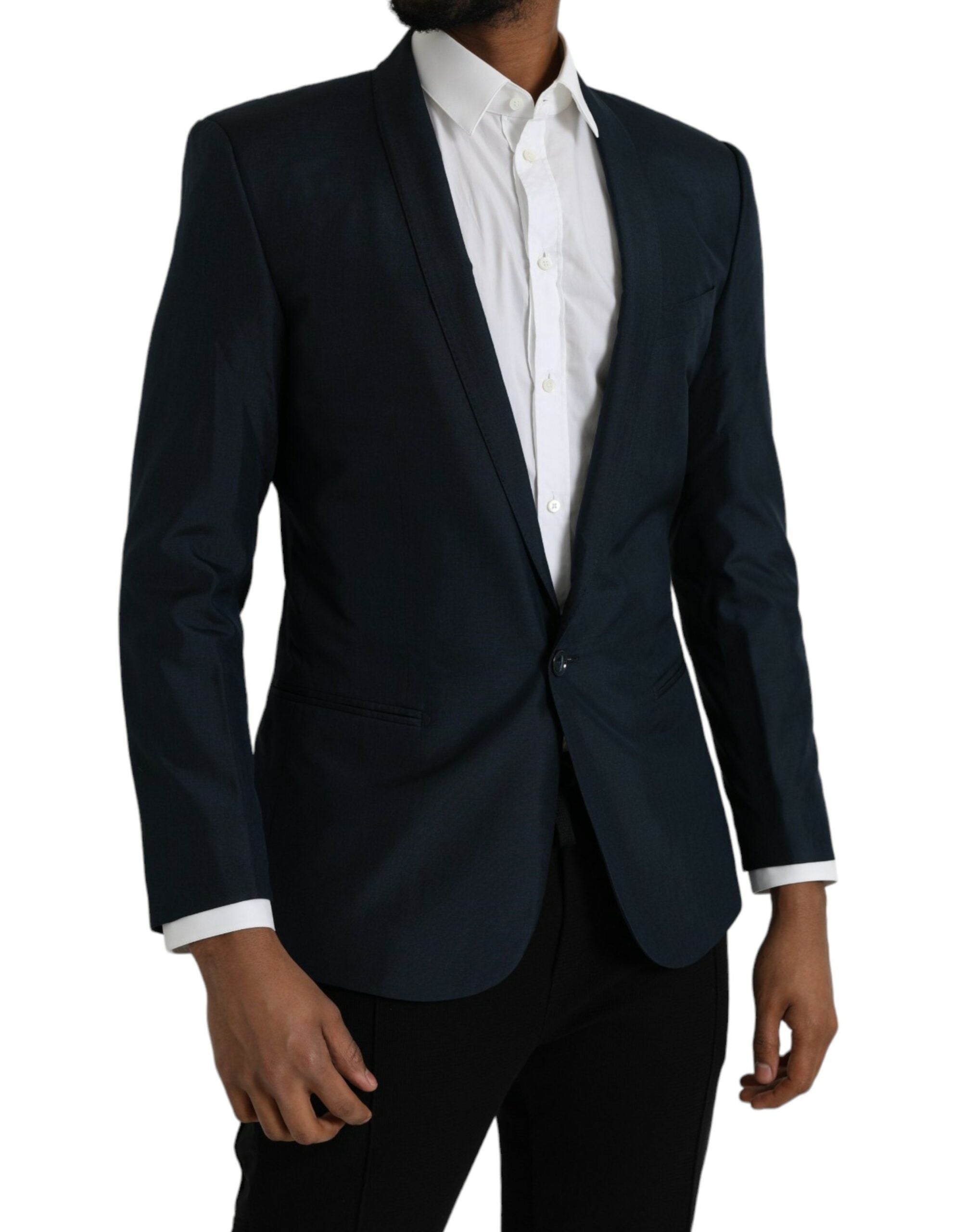Blazer croisé simple boutonnage Dolce &amp; Gabbana bleu doré