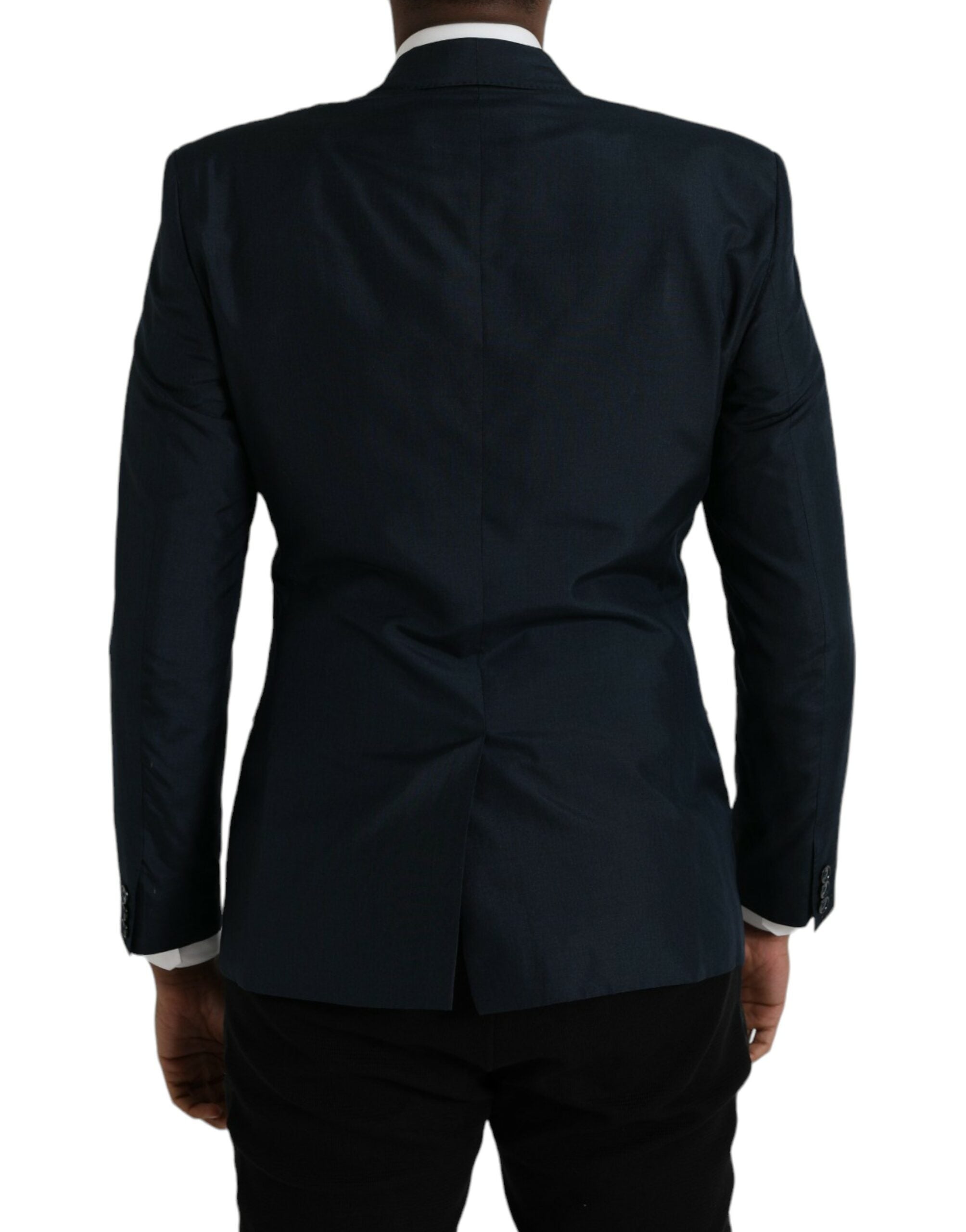 Blazer croisé simple boutonnage Dolce &amp; Gabbana bleu doré