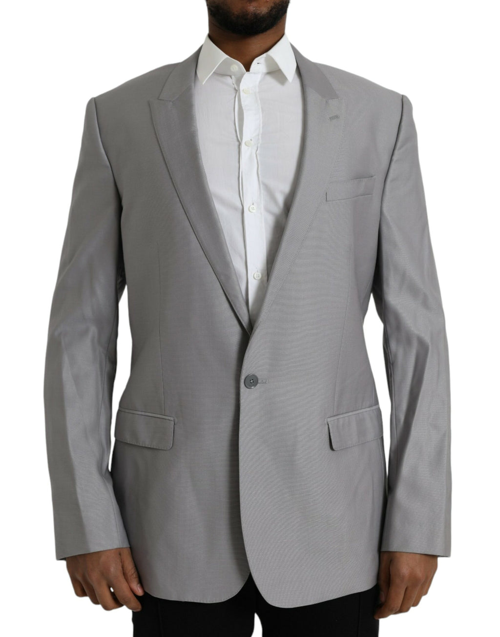 Blazer simple boutonnage en laine grise Dolce &amp; Gabbana