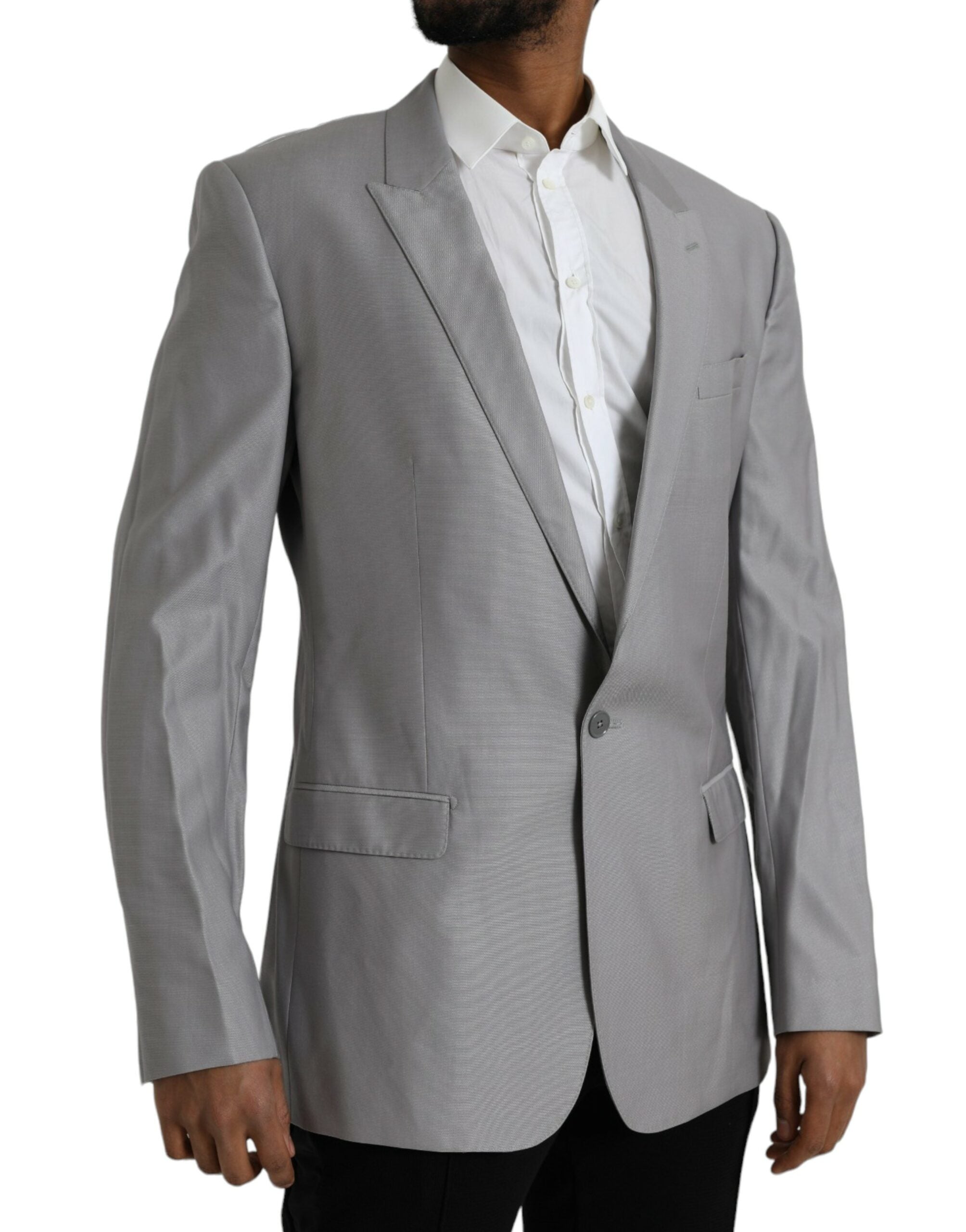 Blazer simple boutonnage en laine grise Dolce &amp; Gabbana