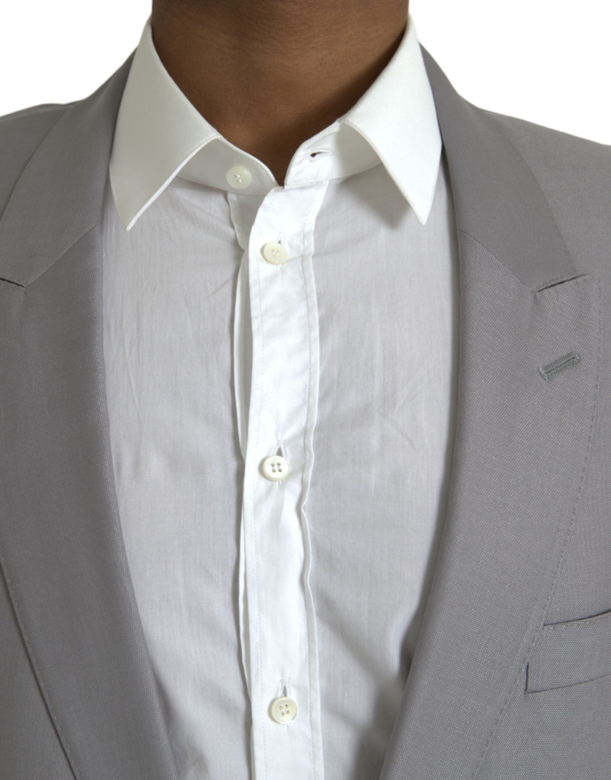 Blazer simple boutonnage en laine grise Dolce &amp; Gabbana