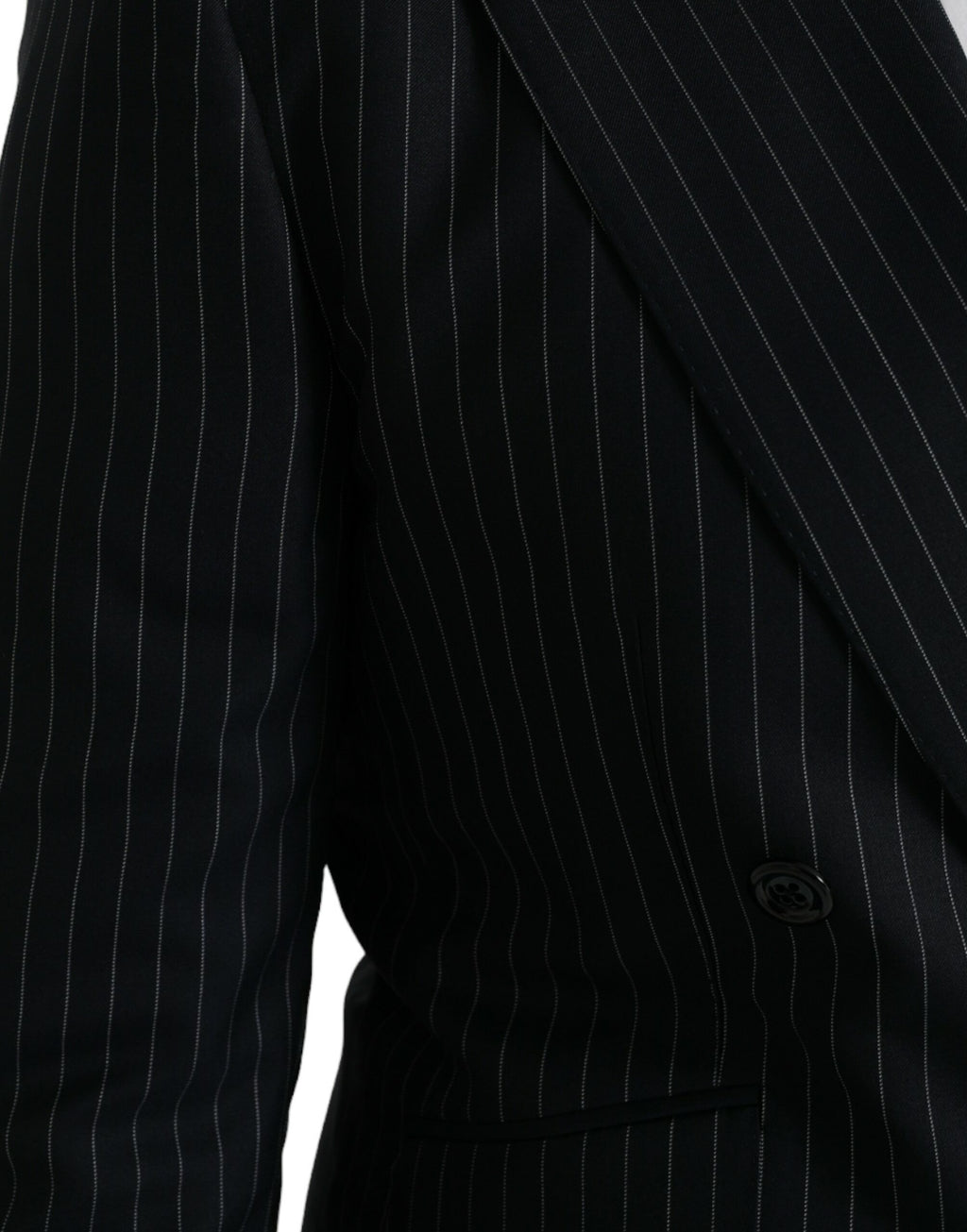 Blazer croisé Dolce &amp; Gabbana à rayures noires SICILIA