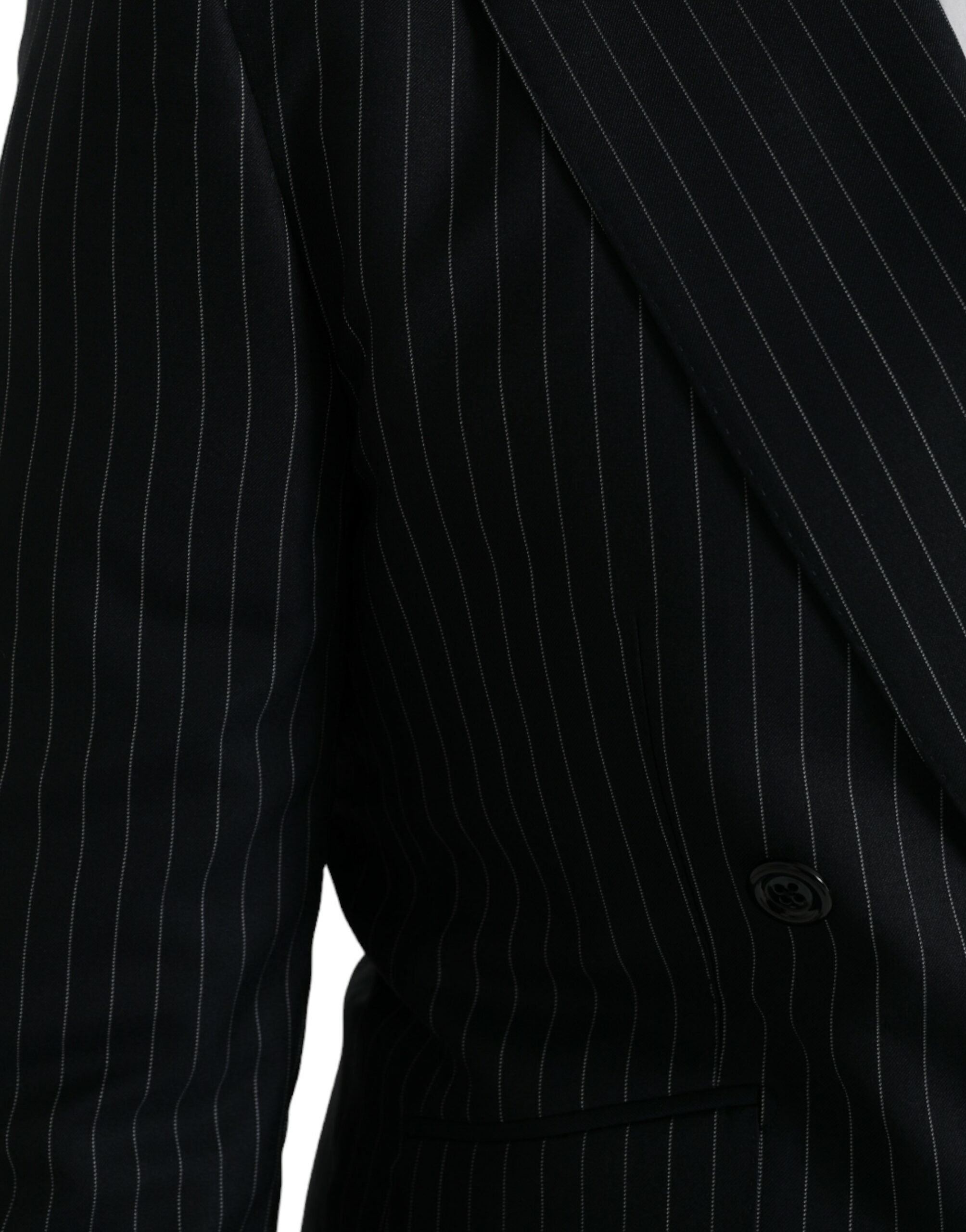 Blazer croisé Dolce &amp; Gabbana à rayures noires SICILIA