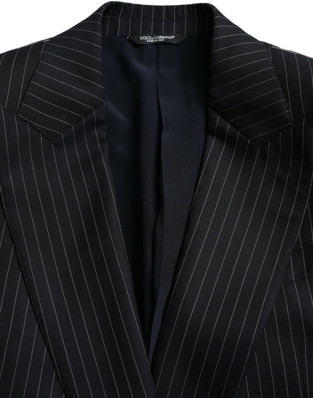 Blazer croisé Dolce &amp; Gabbana à rayures noires SICILIA