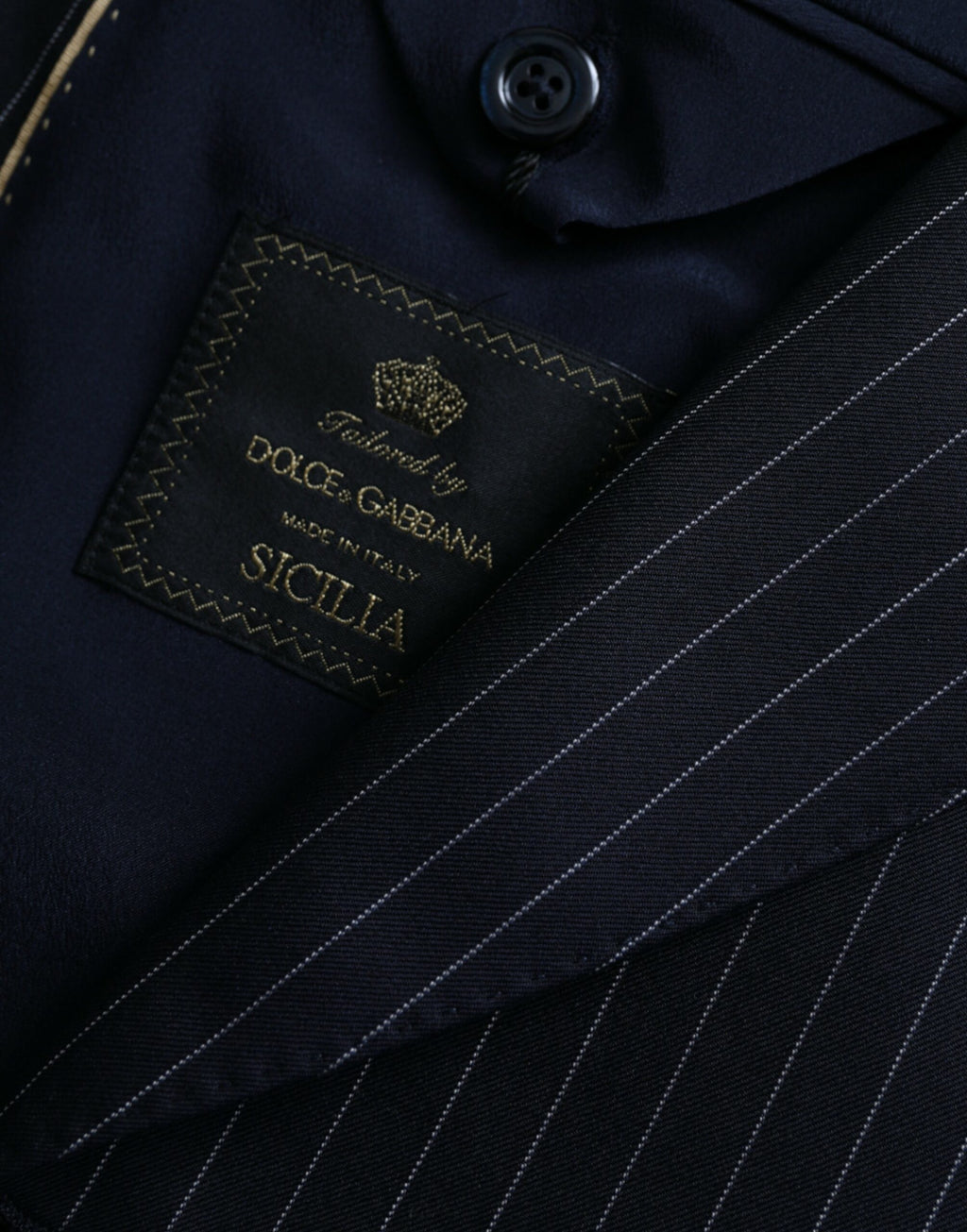 Blazer croisé Dolce &amp; Gabbana à rayures noires SICILIA
