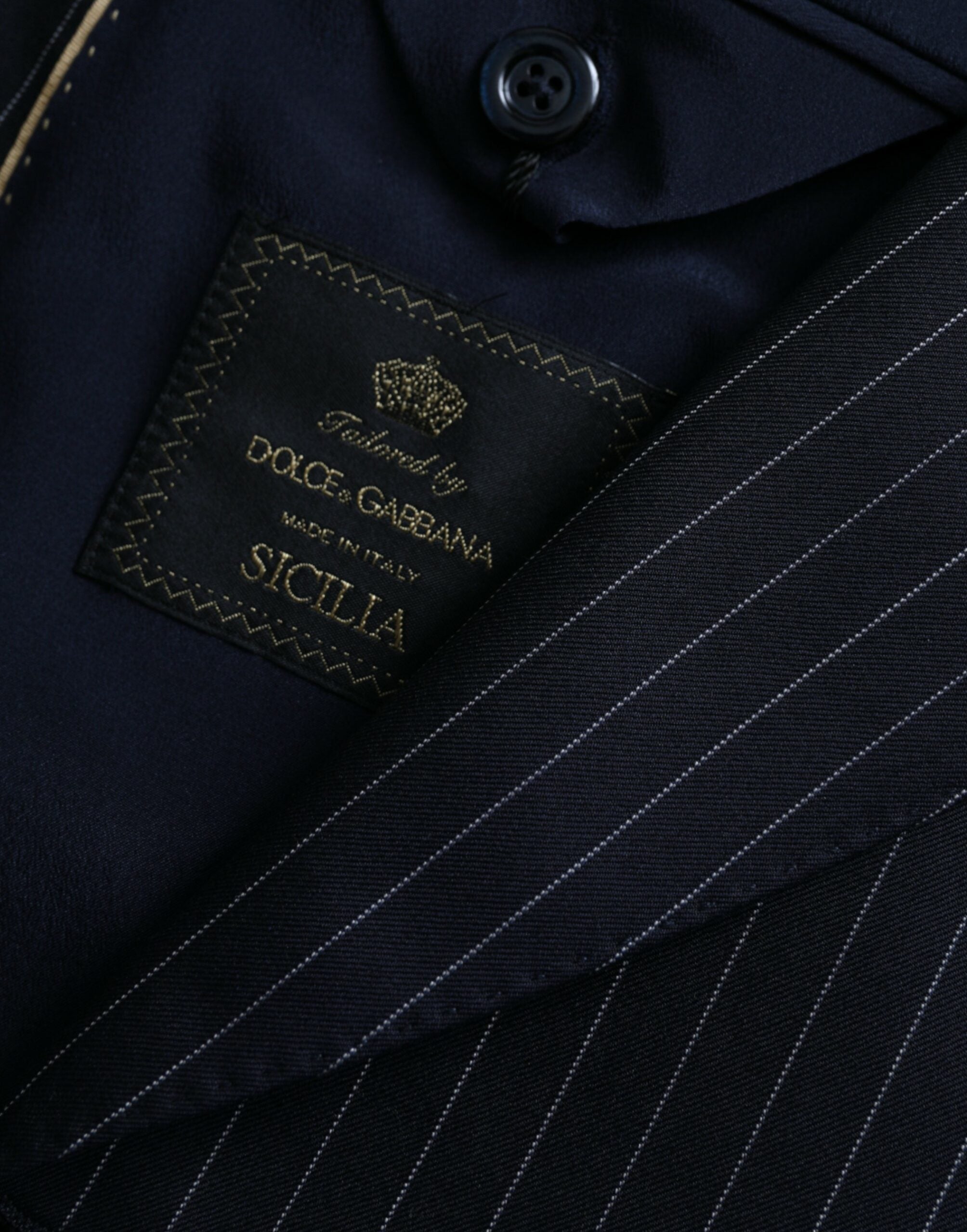 Blazer croisé Dolce &amp; Gabbana à rayures noires SICILIA