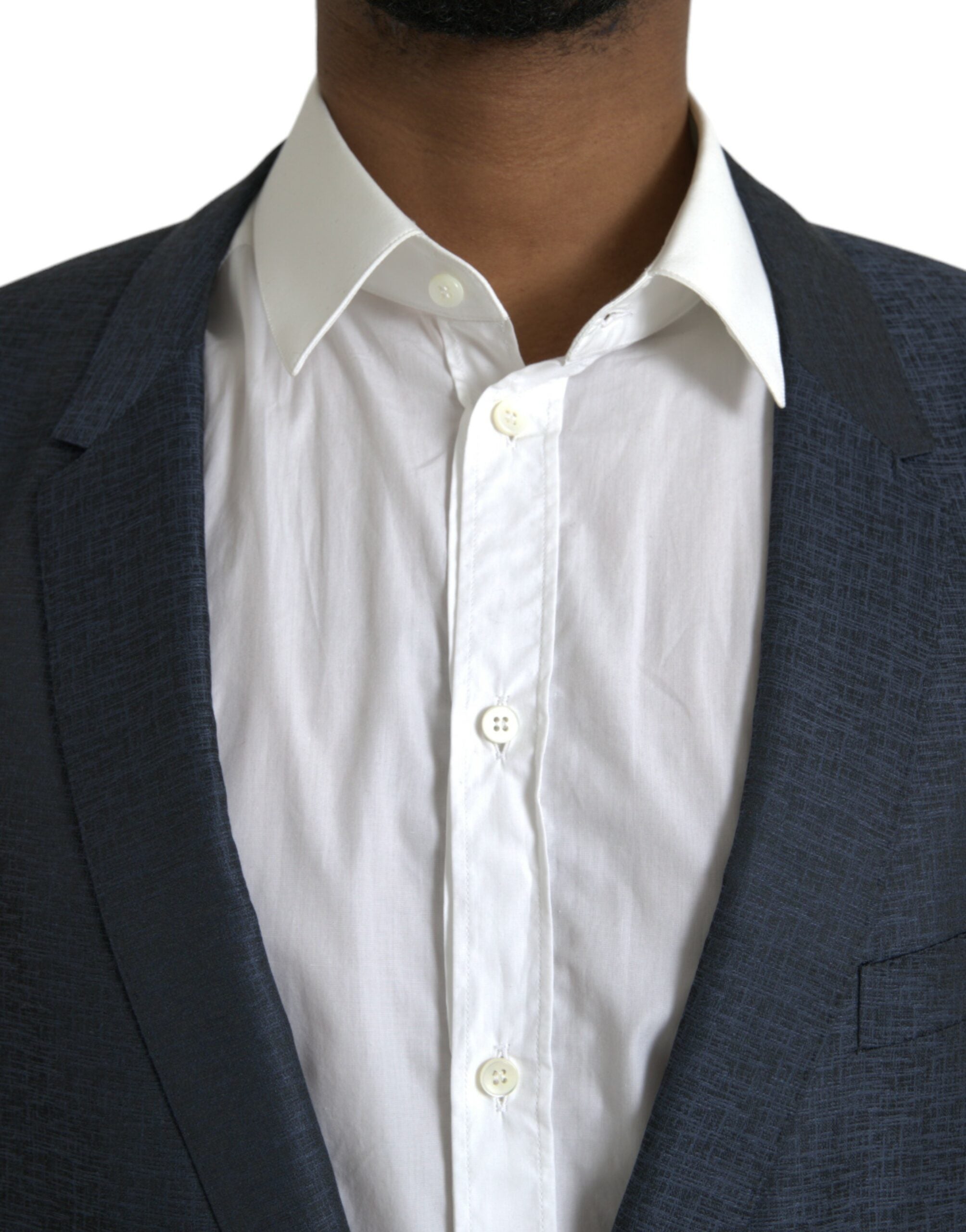 Blazer simple boutonnage en laine bleue Dolce &amp; Gabbana