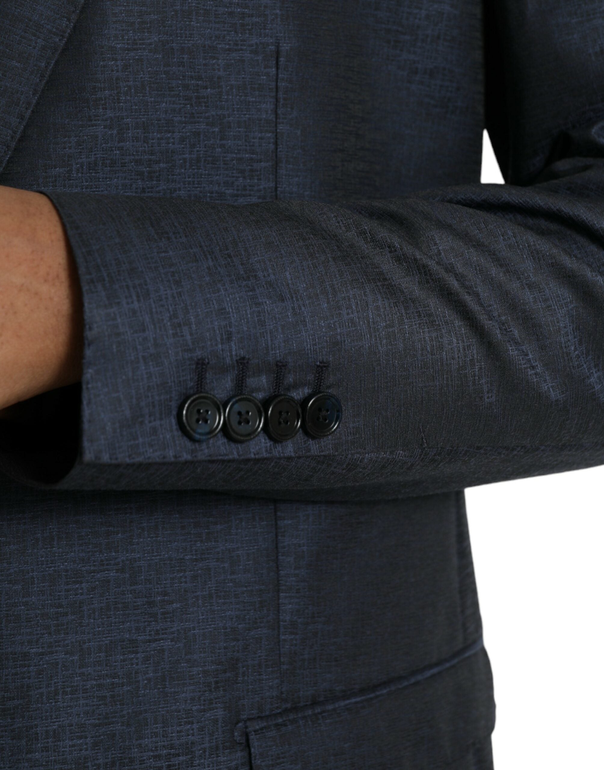 Blazer simple boutonnage en laine bleue Dolce &amp; Gabbana