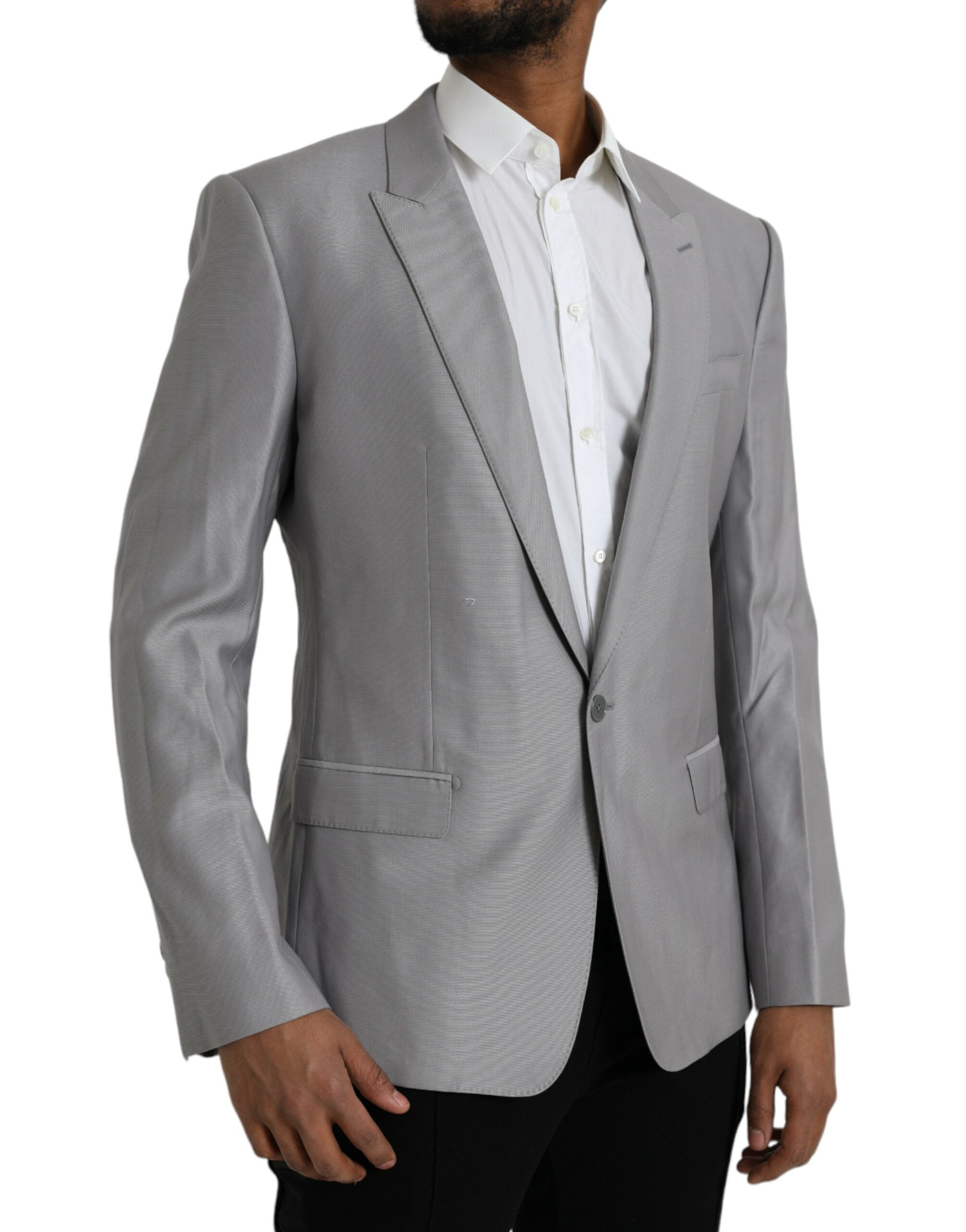 Blazer simple boutonnage en laine grise Dolce &amp; Gabbana